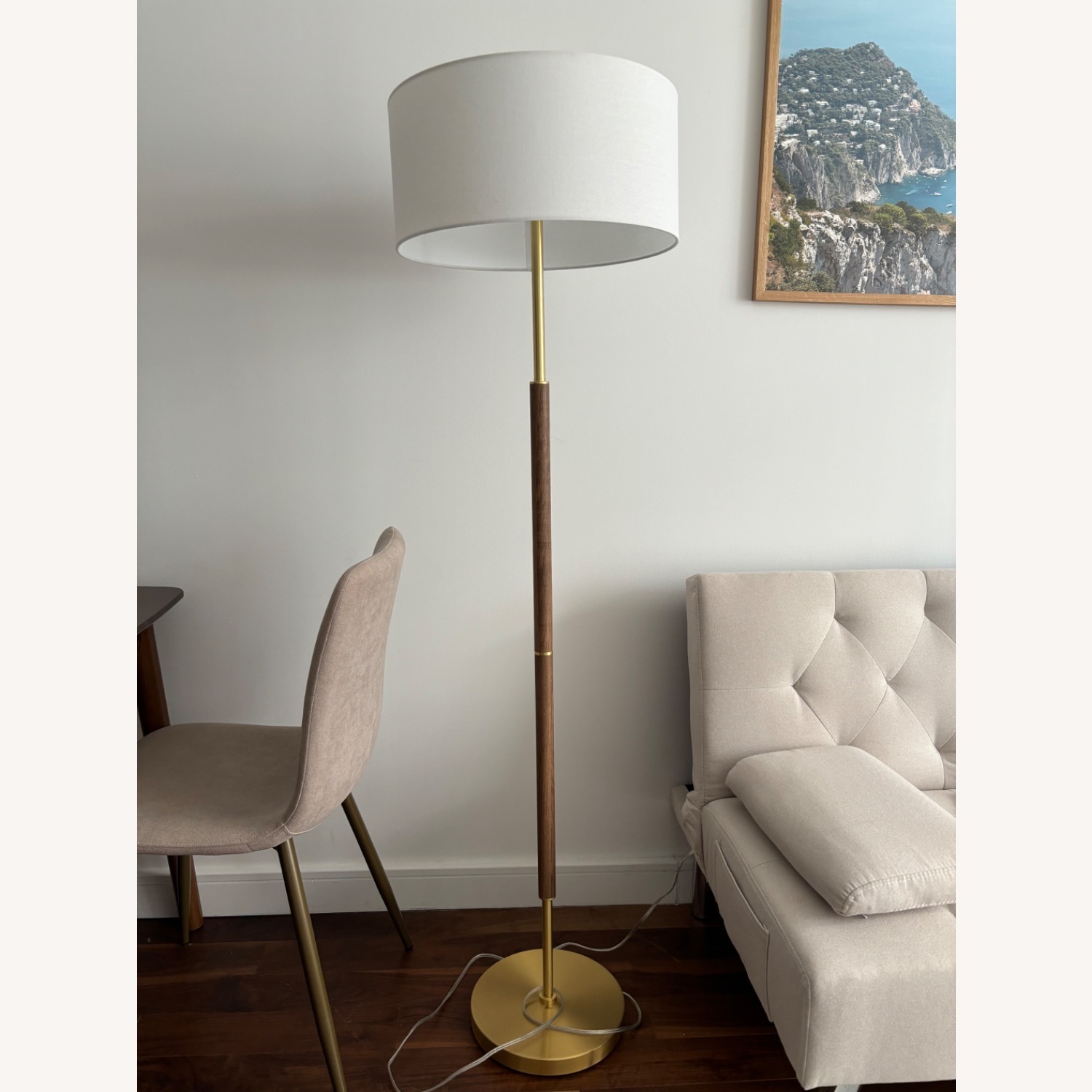 Joss & Main Olie Wooden and Gold Traditional Floor Lamp - image-4