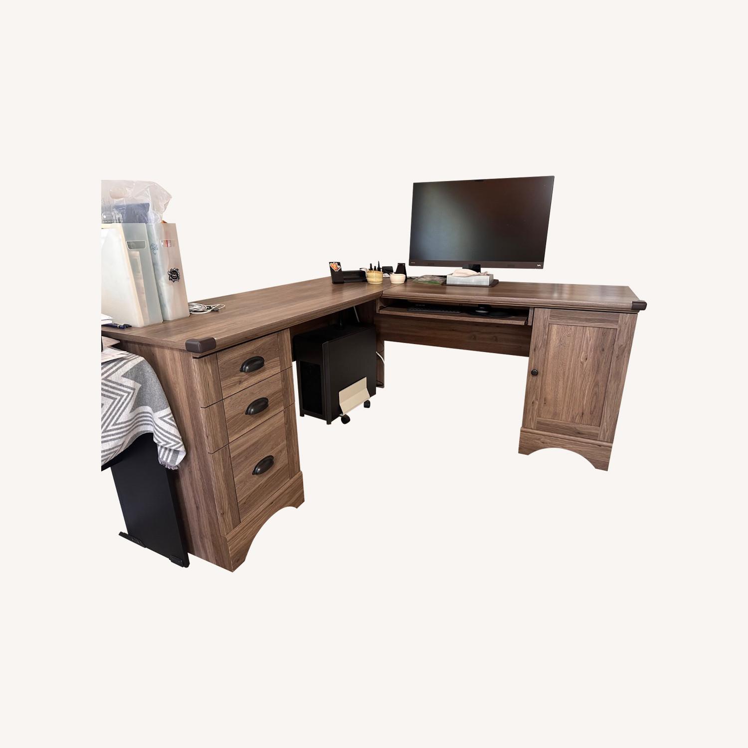 Sauder L-Shaped Computer Desk with Drawers - image-0