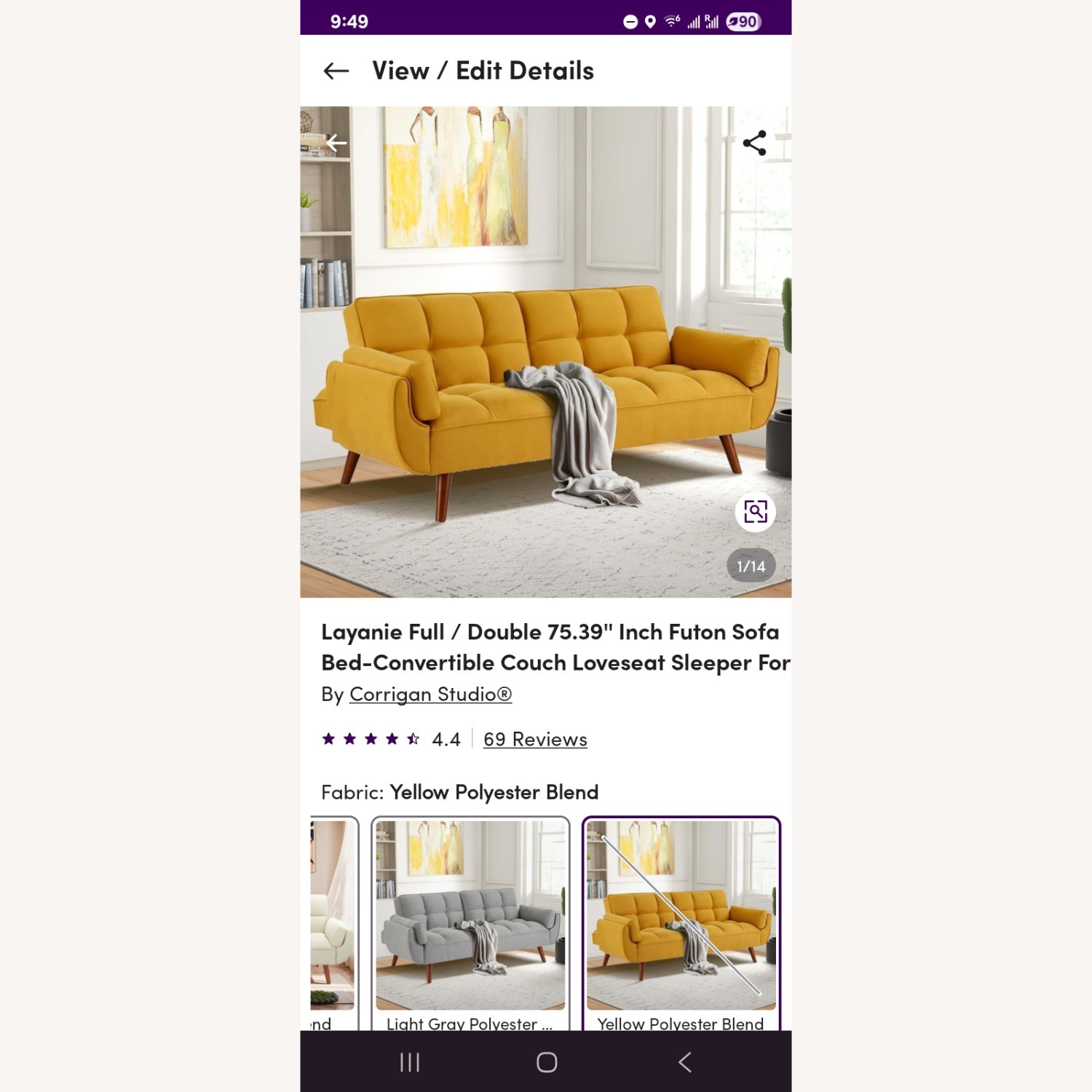 Wayfair Jalena Modern Futon Couch - image-1