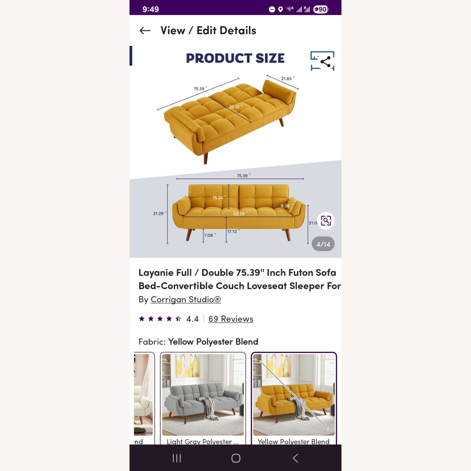 Wayfair Jalena Modern Futon Couch - image-2