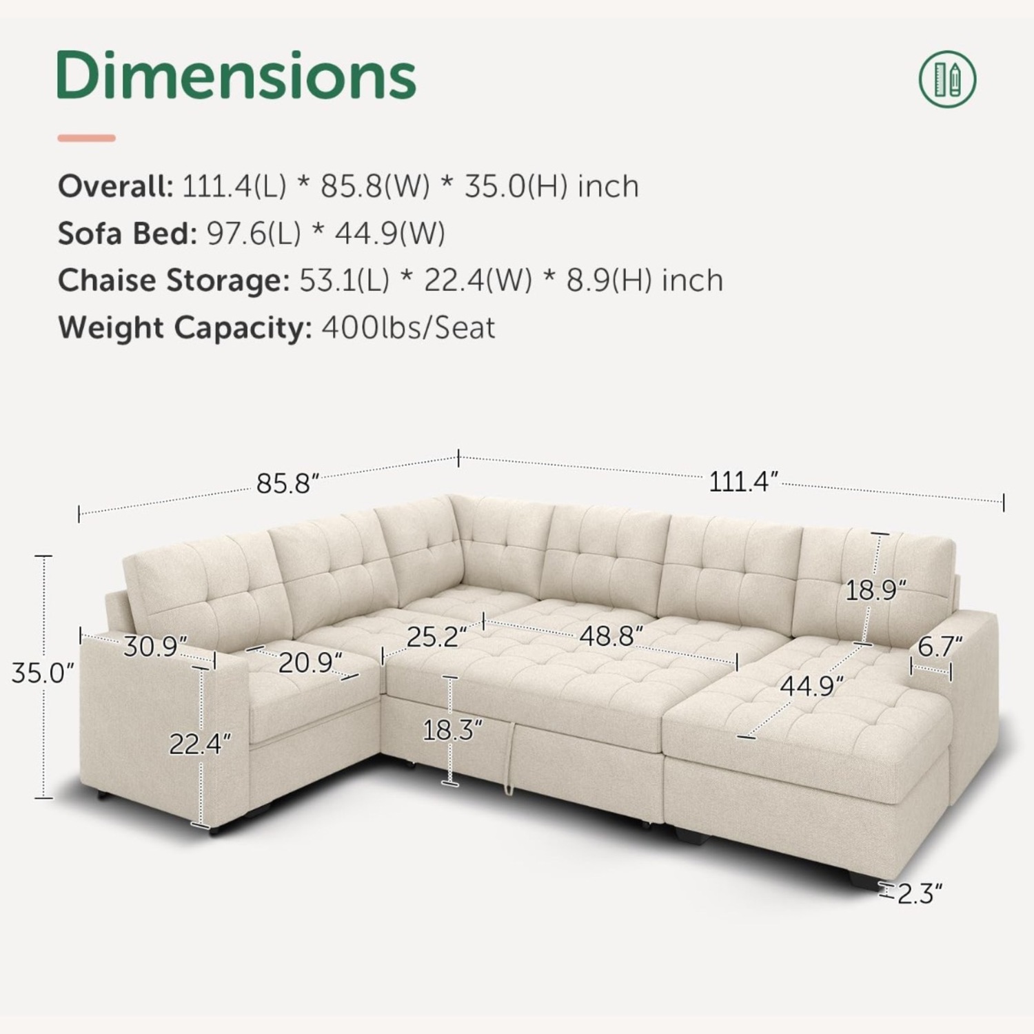 Amazon Honbay Sofa Sleeper - image-4