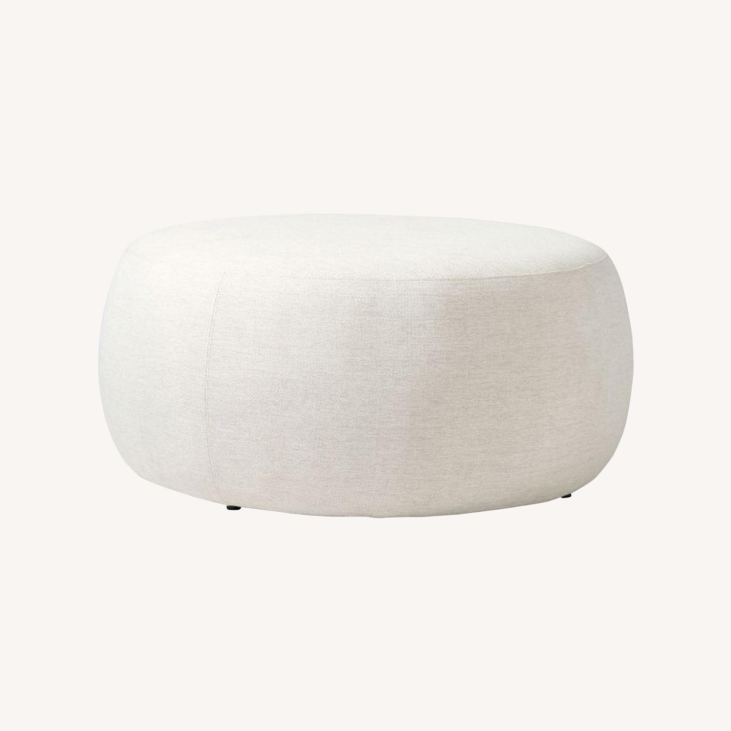 West Elm Cobble Large Round Ottoman - image-0
