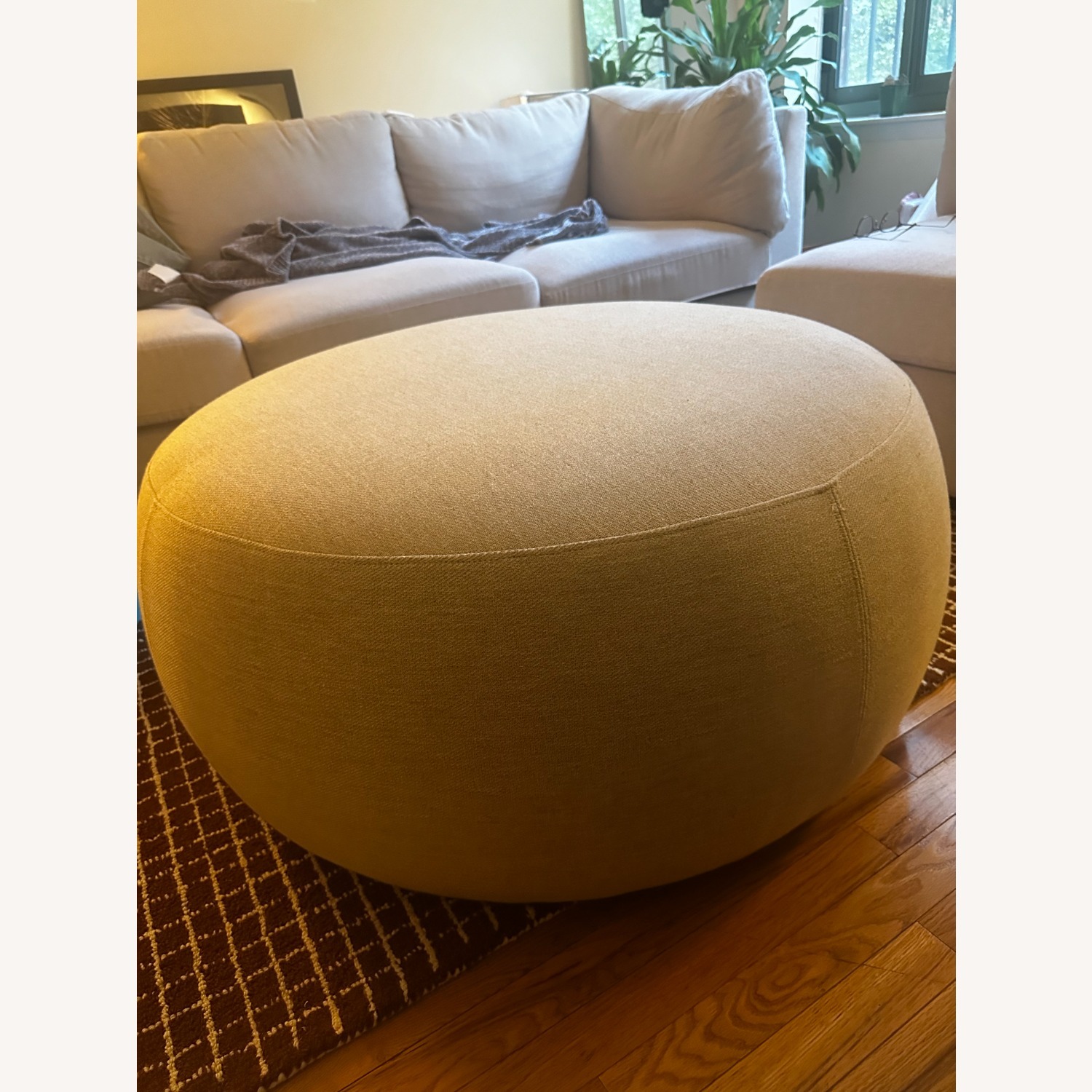 West Elm Cobble Large Round Ottoman - image-3