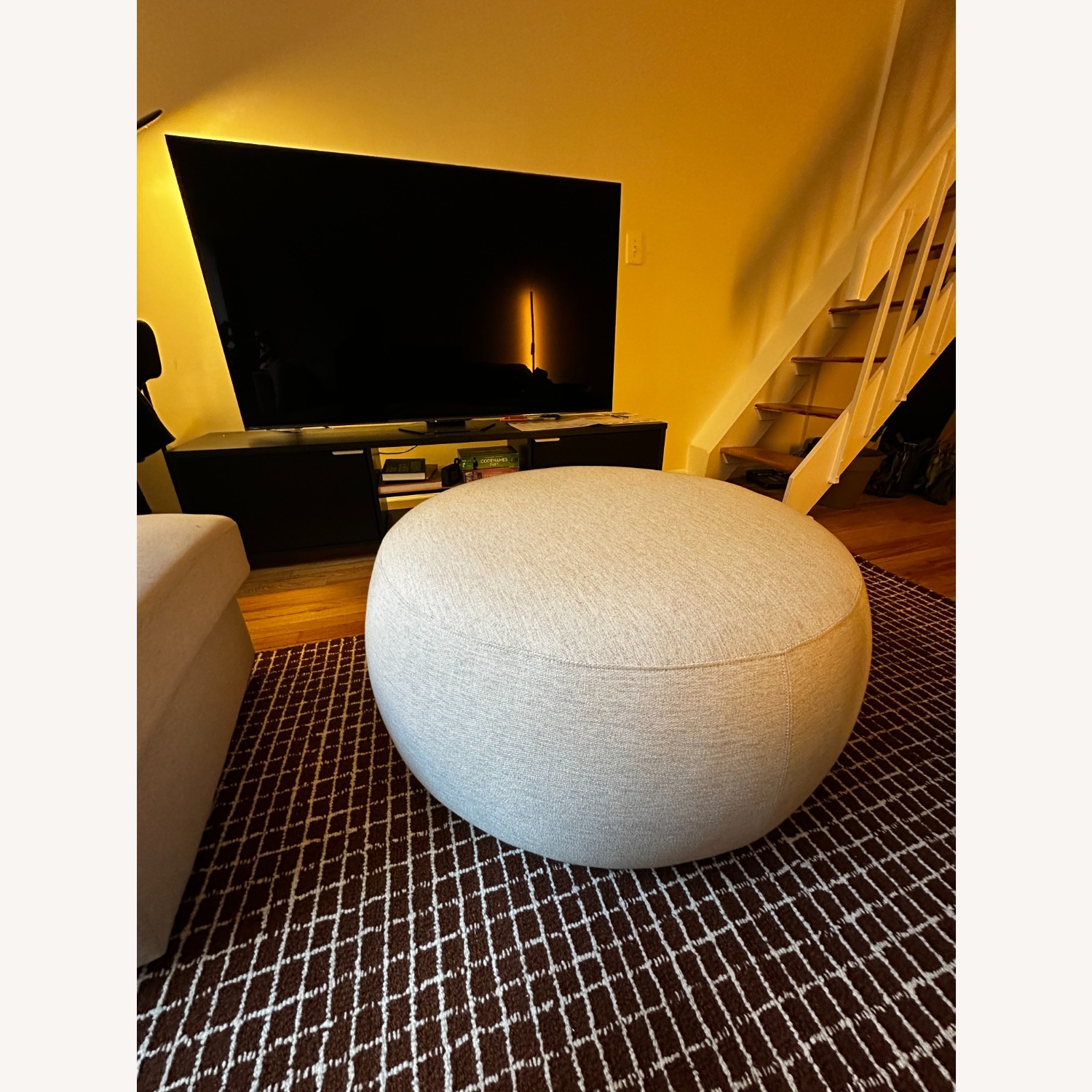 West Elm Cobble Large Round Ottoman - image-2