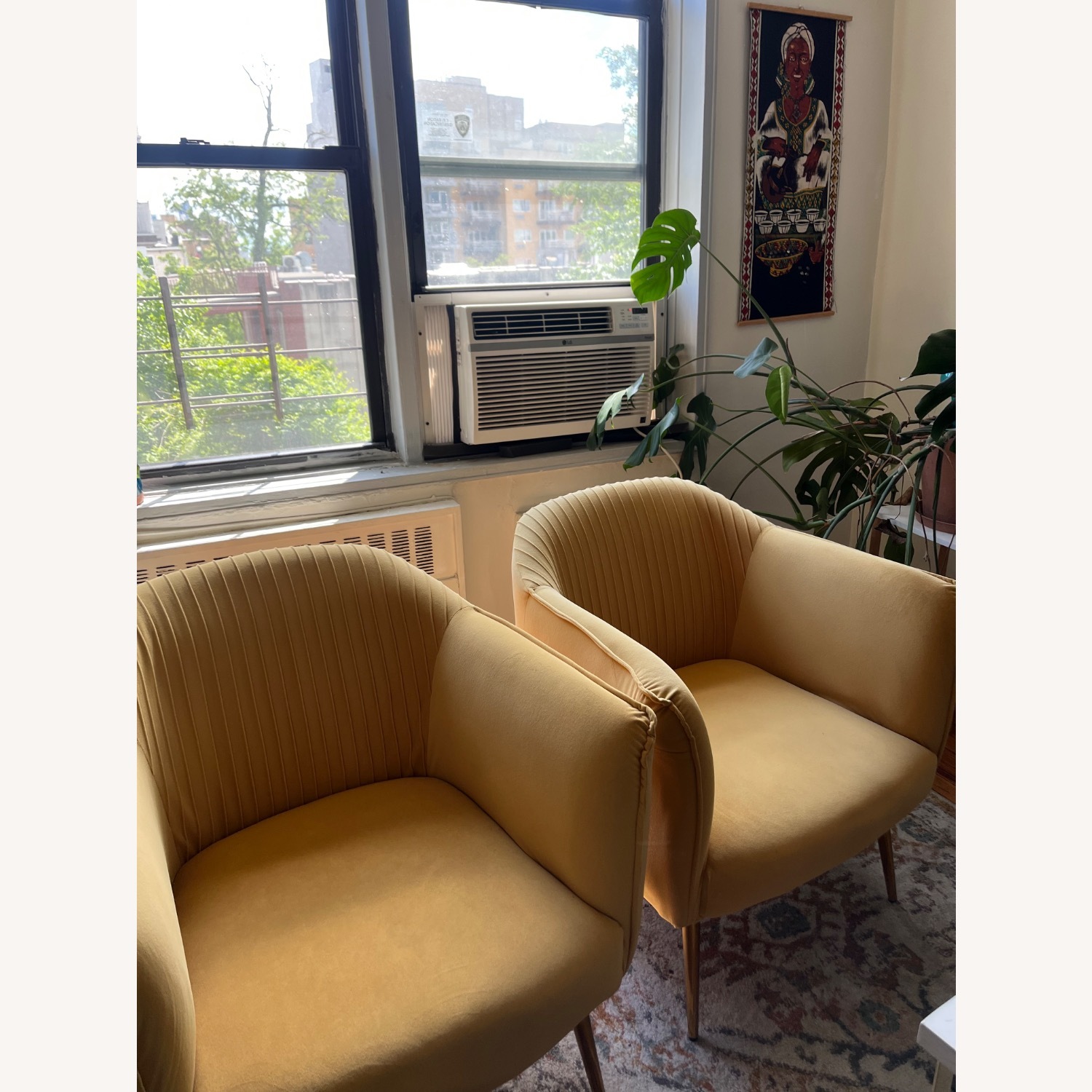 Wayfair Ratzlaff Mustard Velvet Barrel Chair Set of 2 - image-1