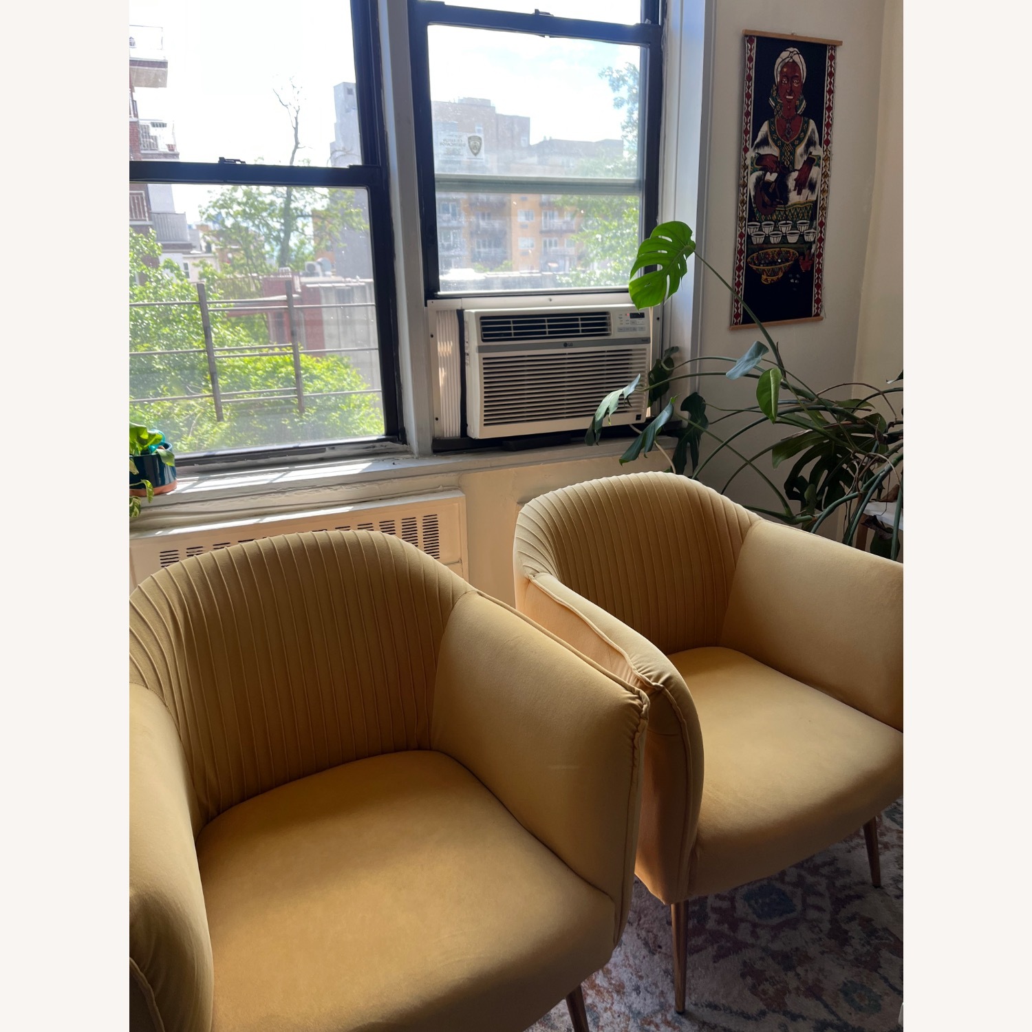 Wayfair Ratzlaff Mustard Velvet Barrel Chair Set of 2 - image-2