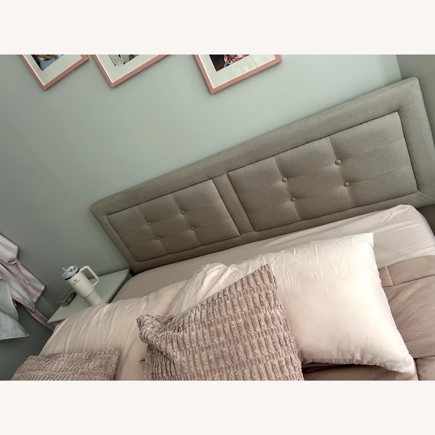 Amazon Beige Queen Size Bed Frame - image-1