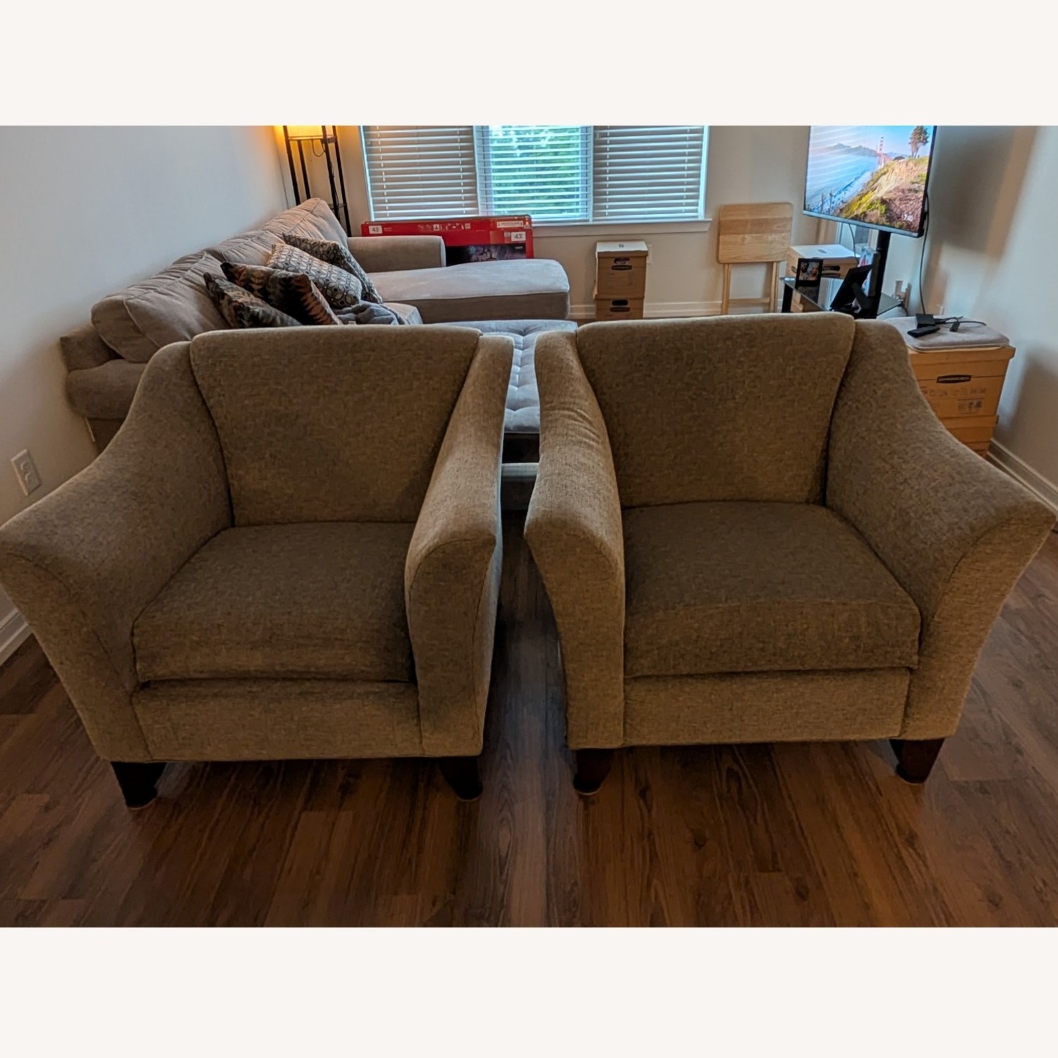 Dark Grey Meyer Comfortable Chair - image-7