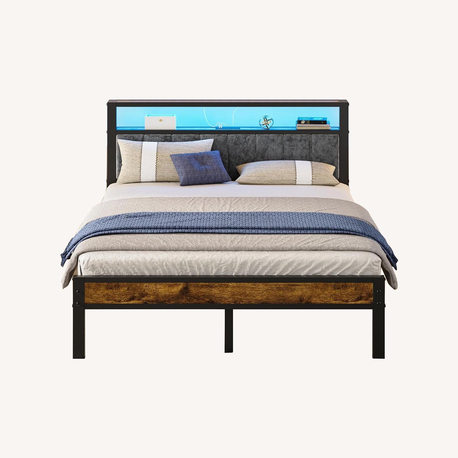Amazon Queen Bed Frame with Built-in Charger - image-0