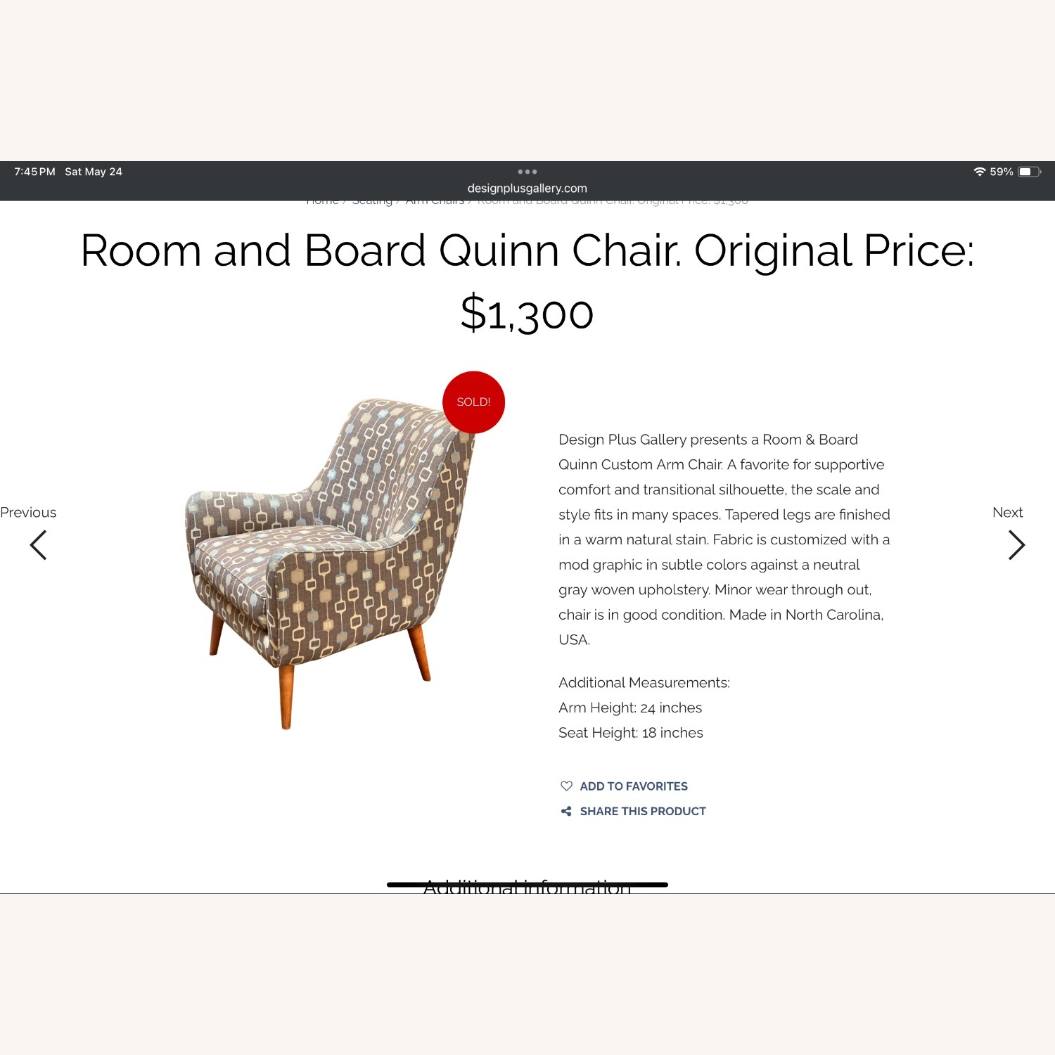 Room & Board Quinn Armchair  - image-3