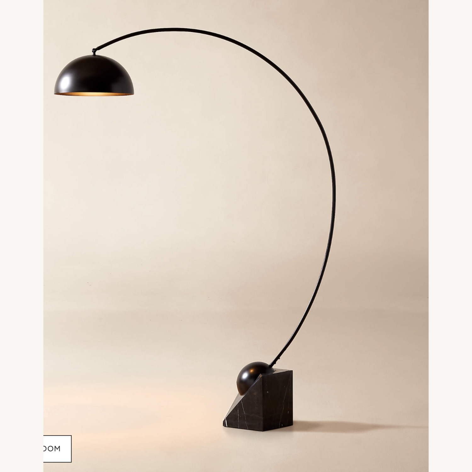 CB2 Venus Black Arc Floor Lamp with Marble Base - AptDeco