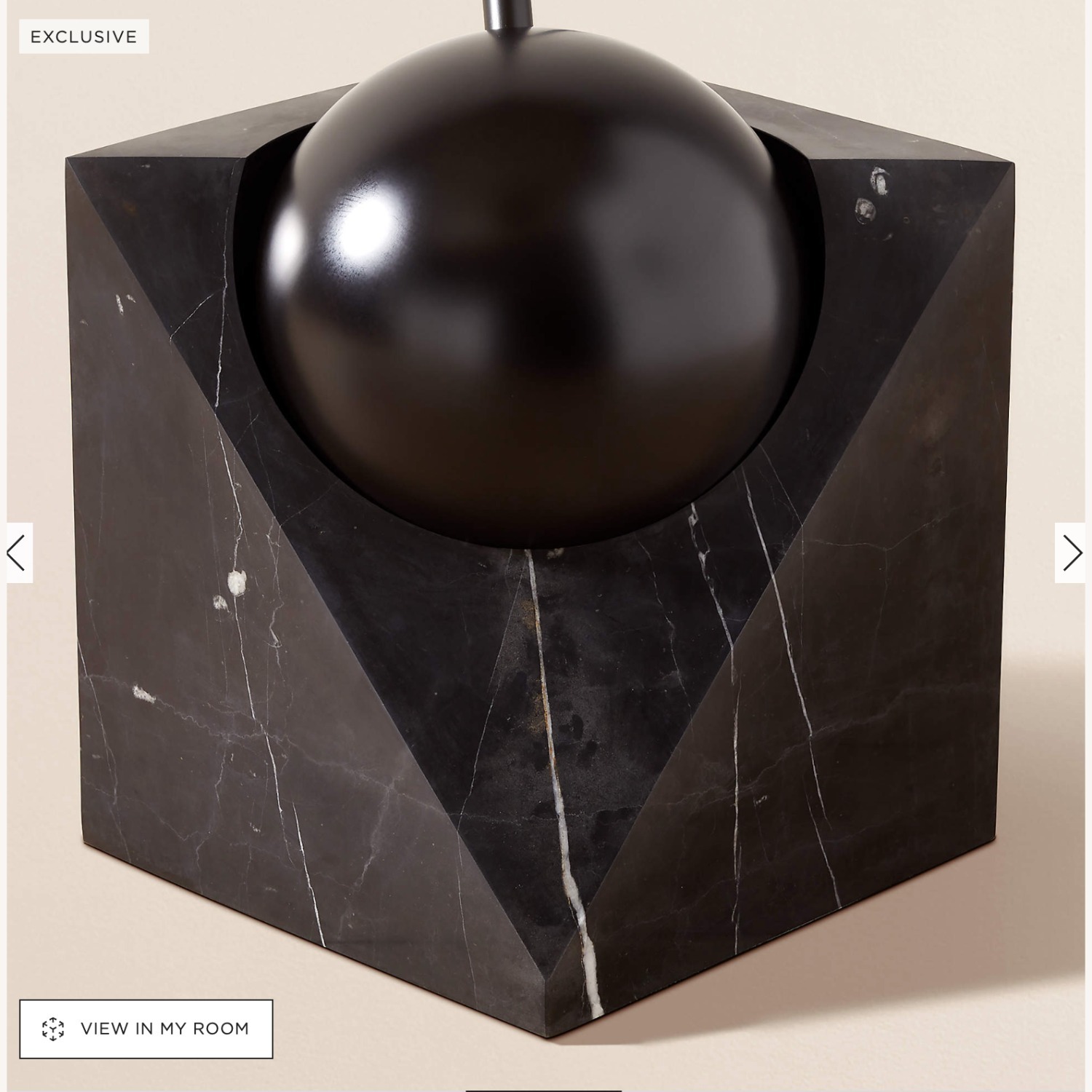 CB2 Venus Black Arc Floor Lamp with Marble Base - AptDeco