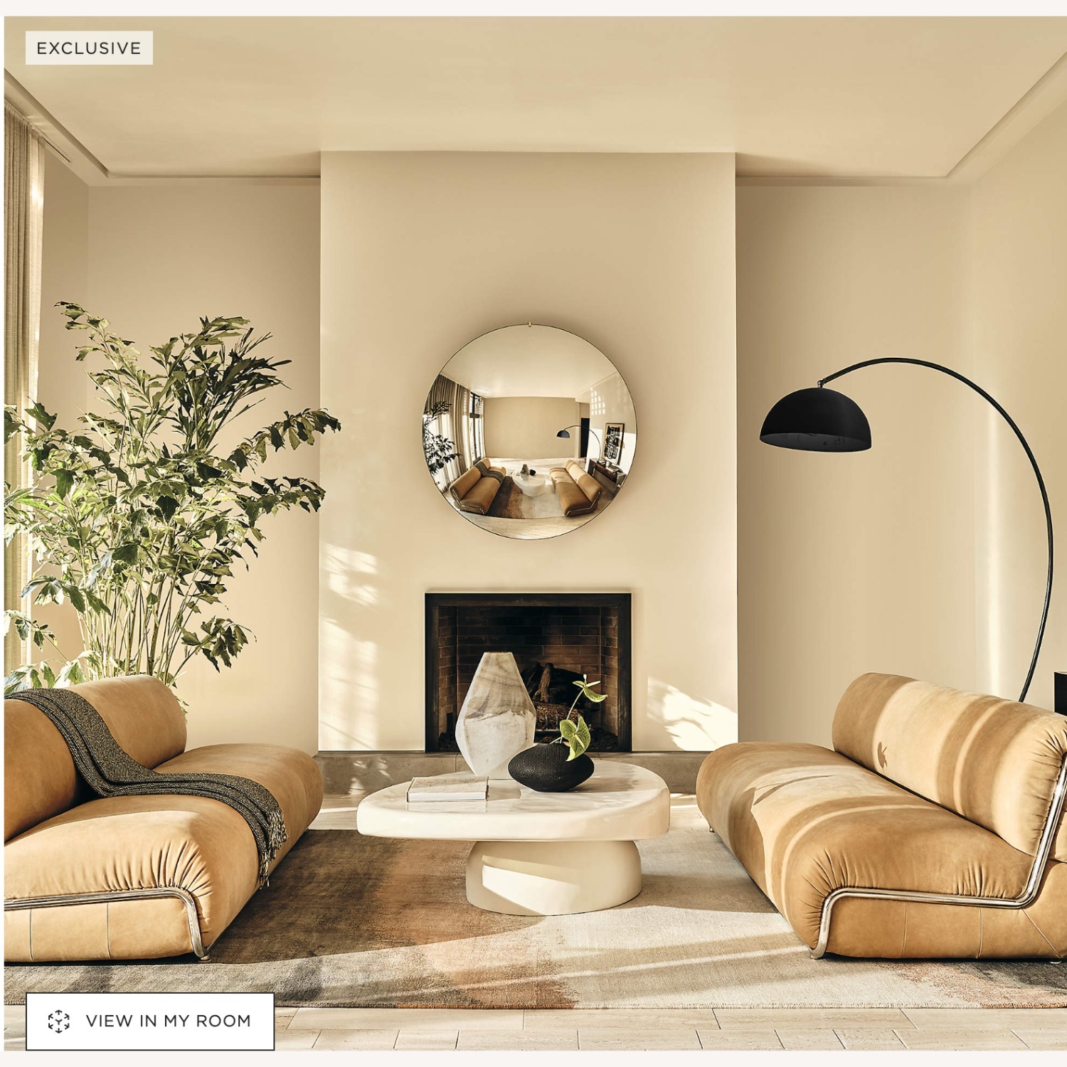 CB2 Venus Black Arc Floor Lamp with Marble Base - AptDeco