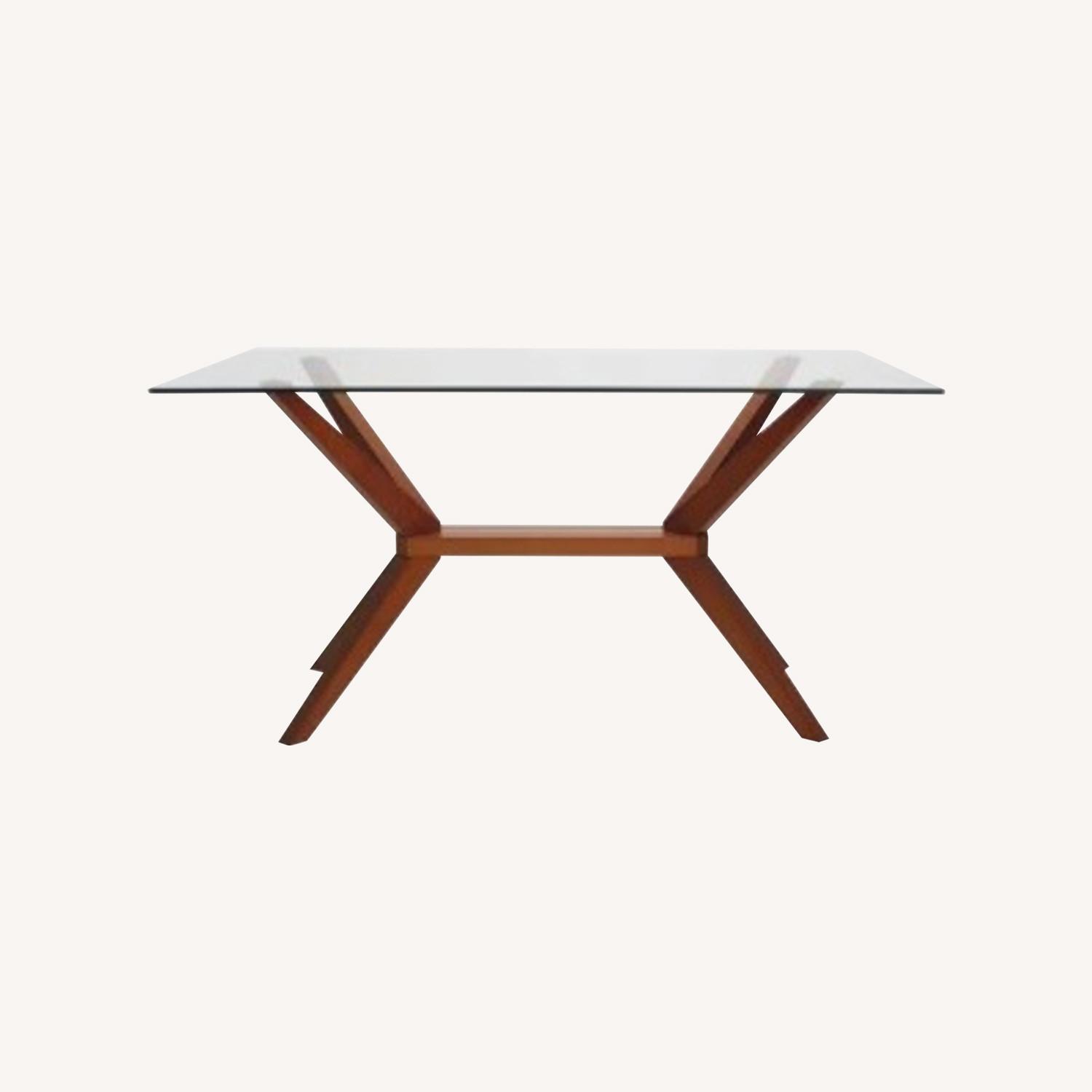 AllModern Glass Solid Wood Dining / Desk Table - image-0