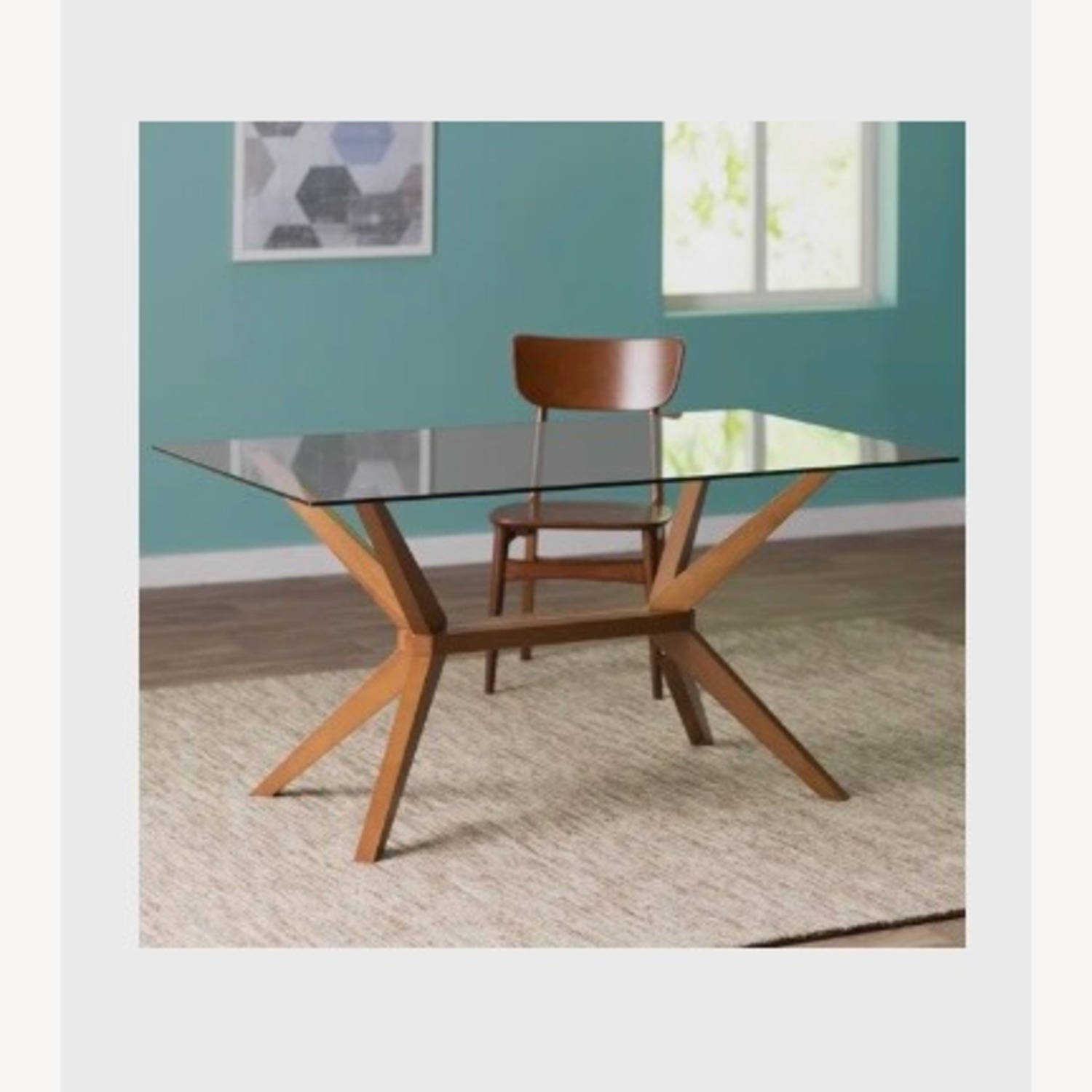 AllModern Glass Solid Wood Dining / Desk Table - image-9