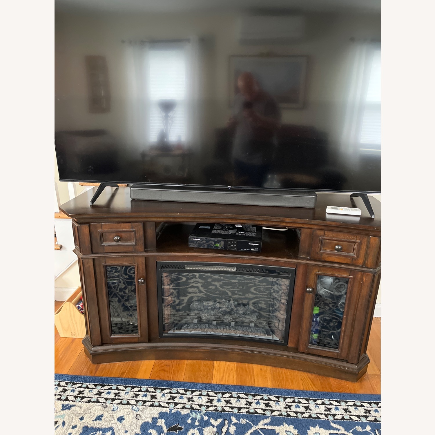 Media Storage Electric Fireplace, and Heater - image-1