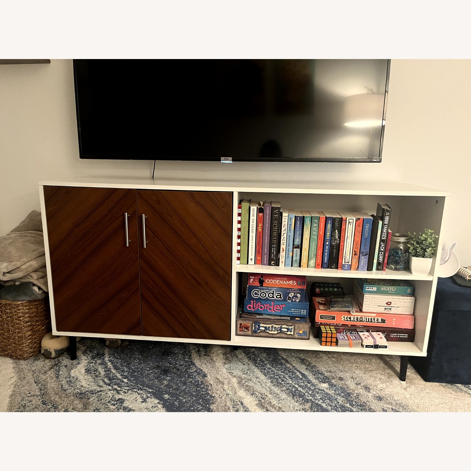 Walker Edison Asymmetrical Bookmatch TV Stand  - image-2
