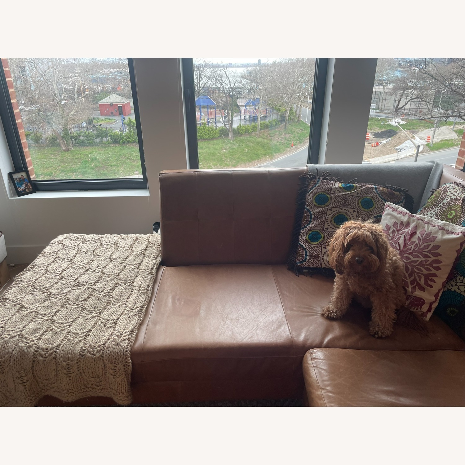 Joybird Hughes Leather Sectional with Bumper - image-6