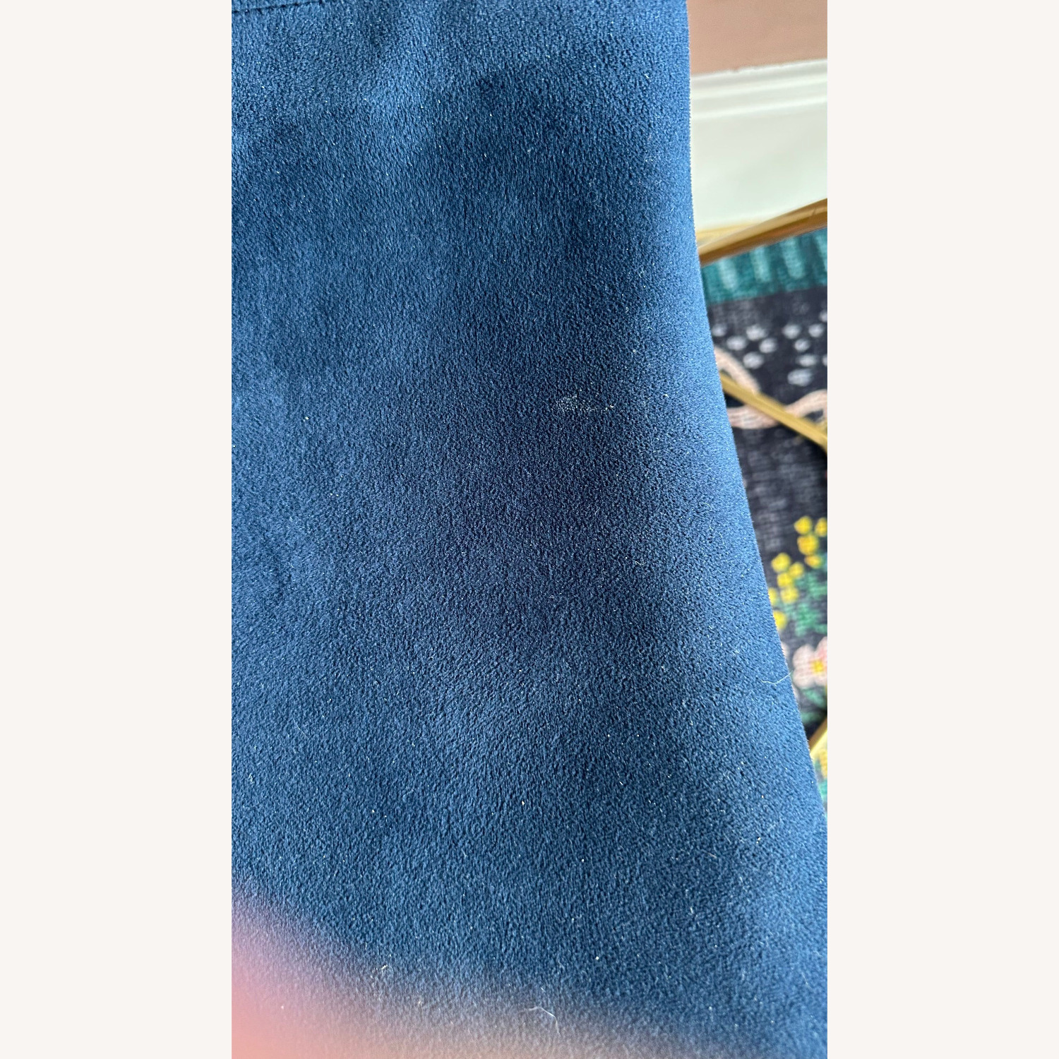 West Elm Slope Dining Chairs, Velvet Ink Blue - image-4