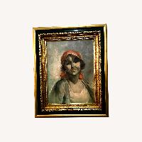 Late 19th century Italian Oil Painting Gypsy