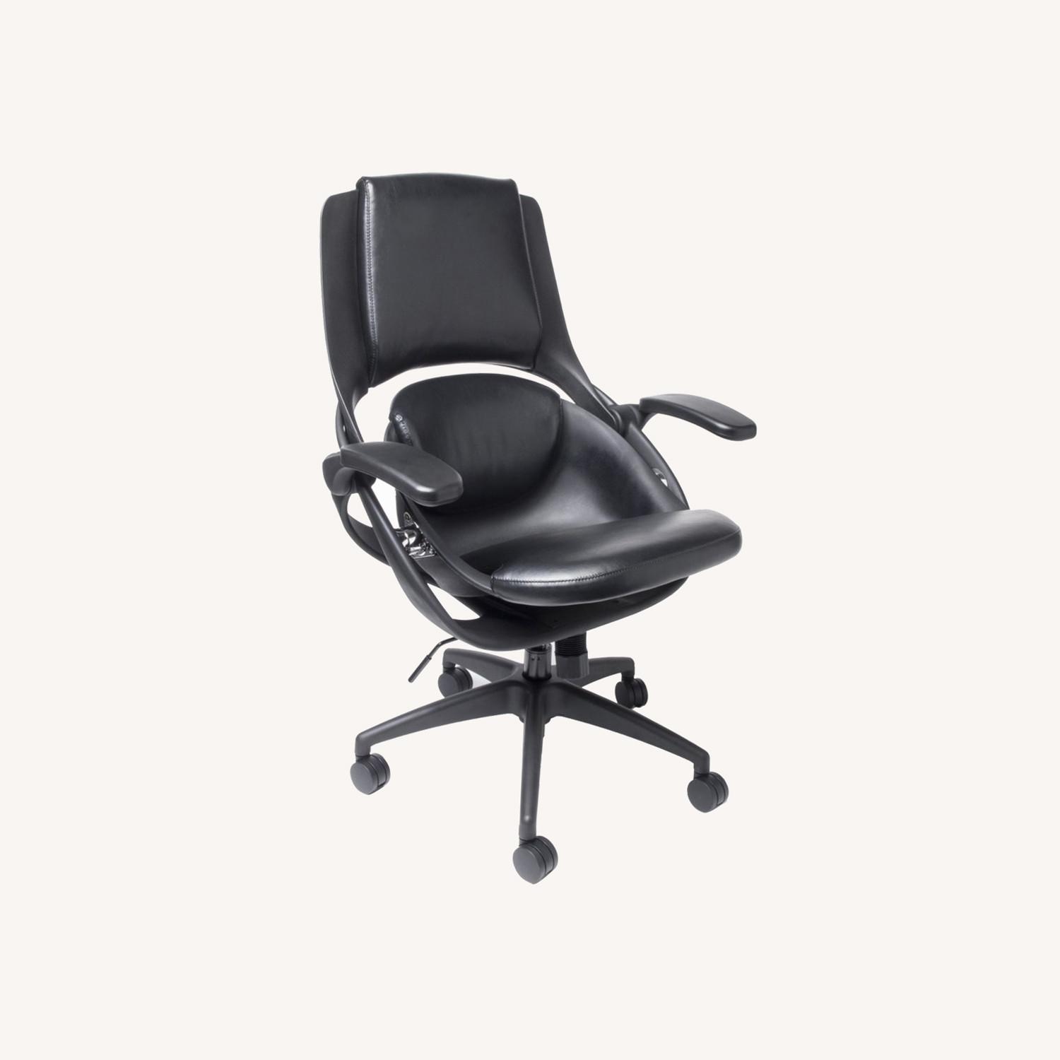 SertaPedic Black Leather Adjustable Office Chair - image-0
