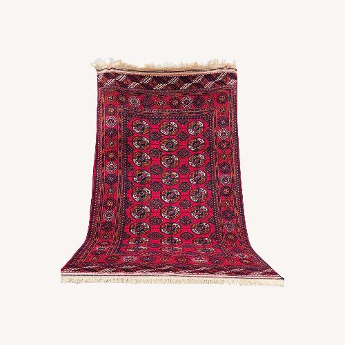 Used Hand-Knotted Bokhara Oriental Rug Medallion Style for sale on AptDeco