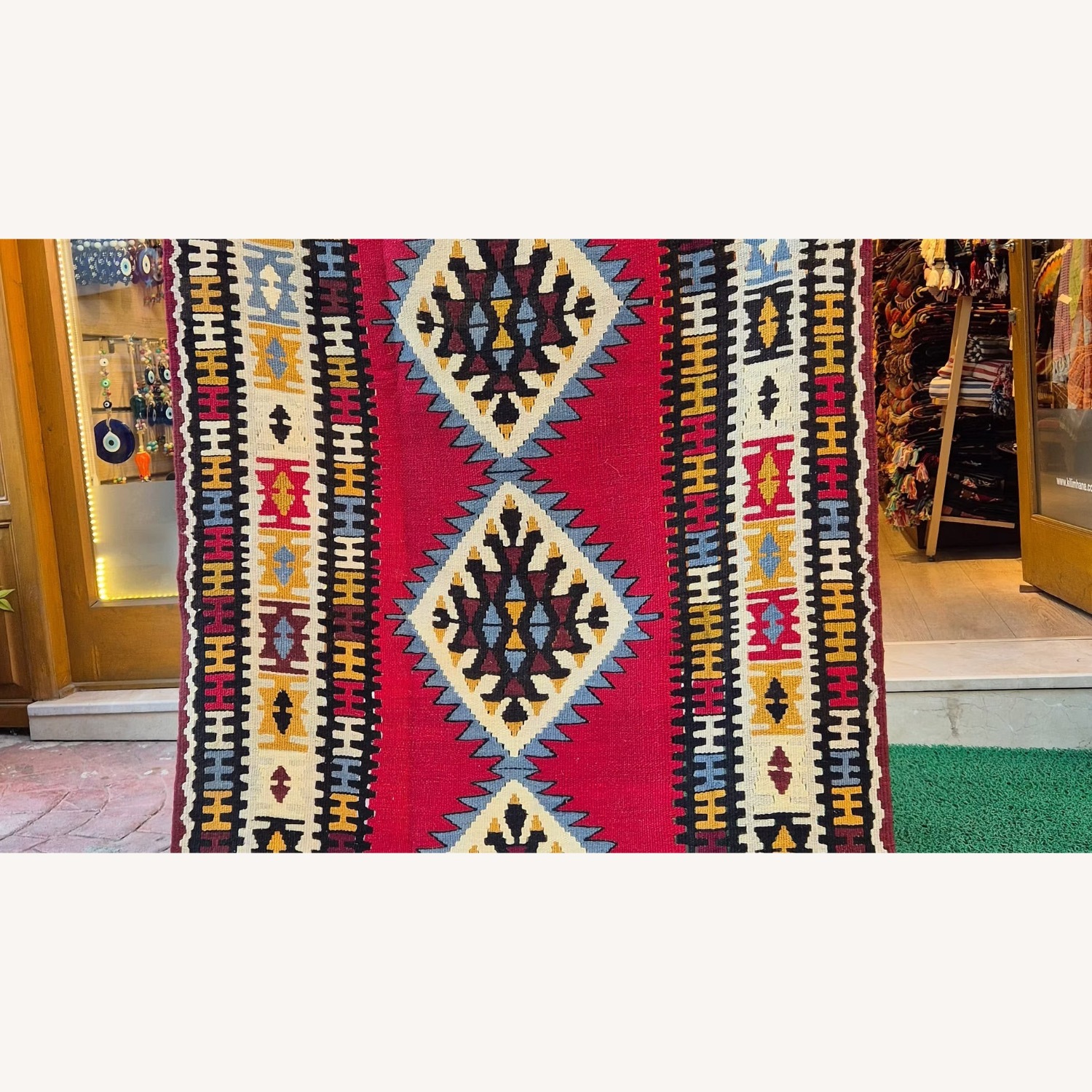 Turkish Handwoven Oushak Accent Flat-Weave Rug - image-5