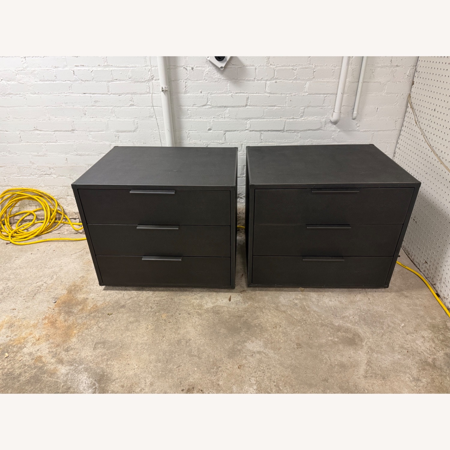 Restoration Hardware Saunderson Shagreen Closed Nightstand - image-1