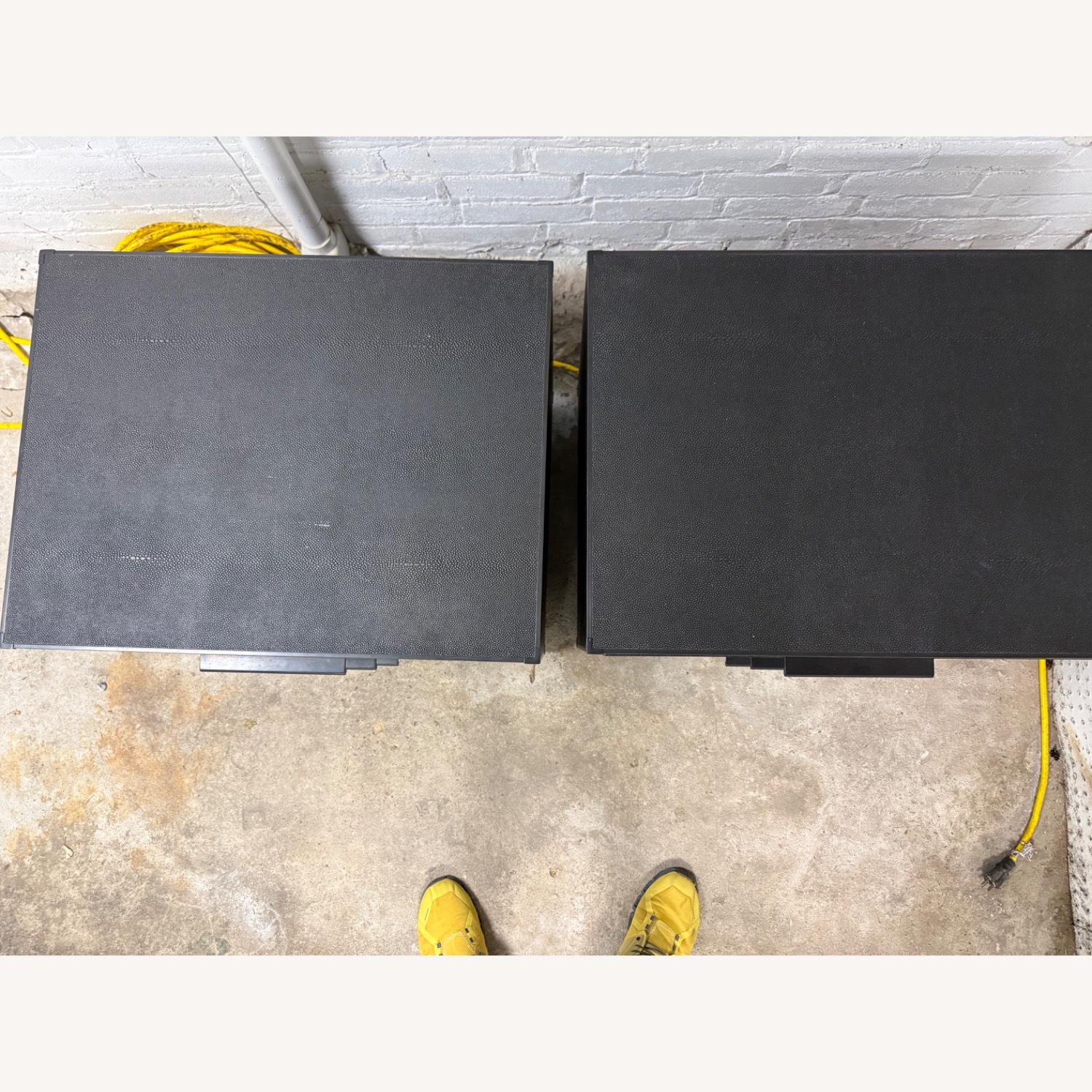 Restoration Hardware Saunderson Shagreen Closed Nightstand - image-2