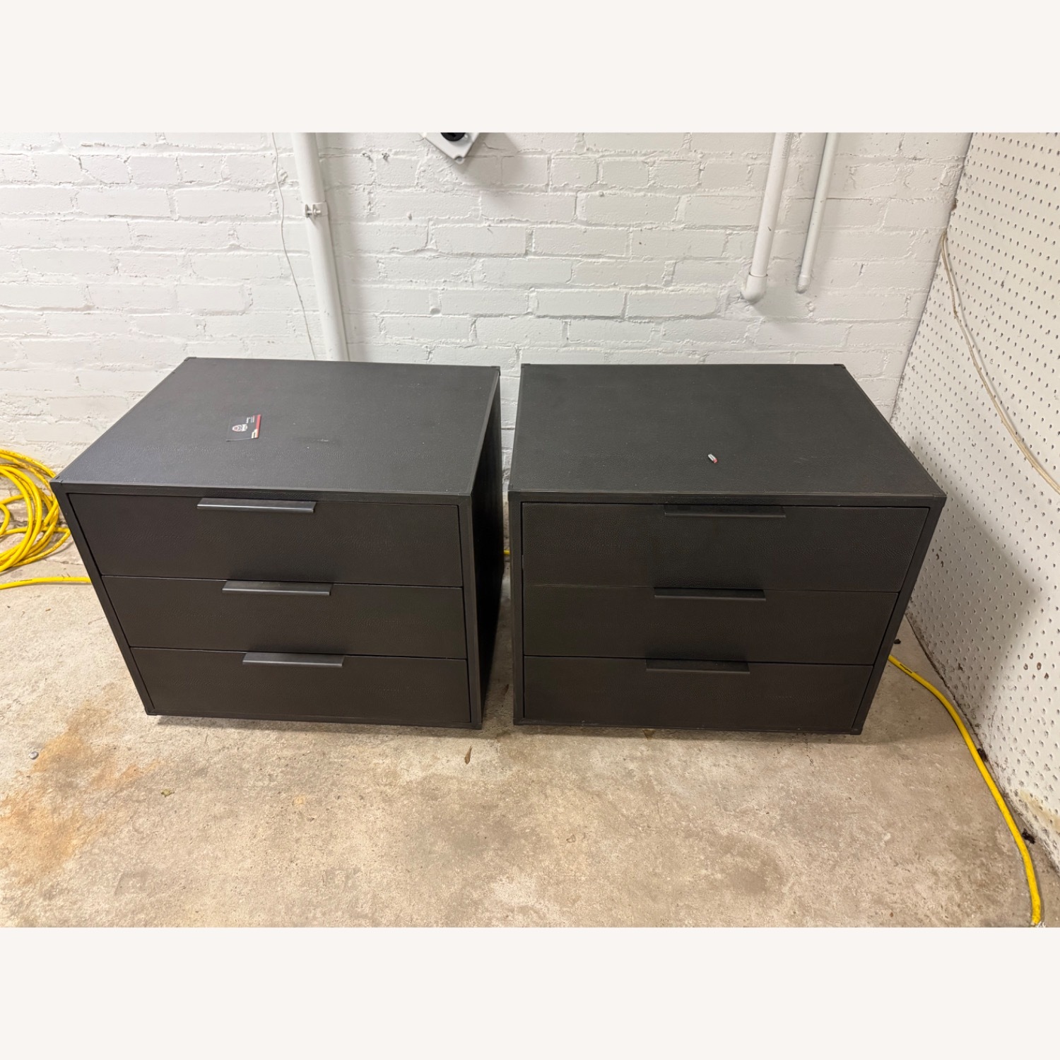 Restoration Hardware Saunderson Shagreen Closed Nightstand - image-3