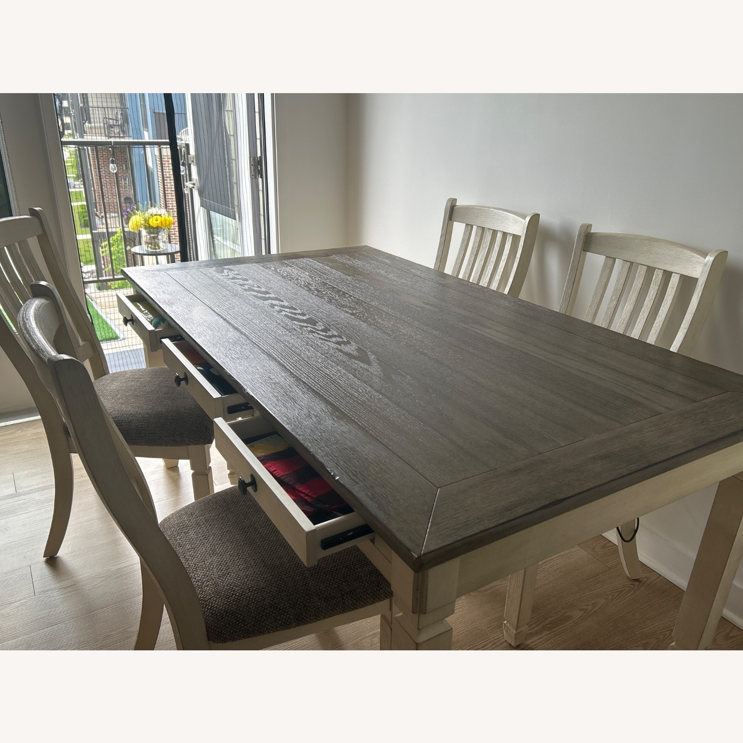 Ashley Furniture Cream 5 Piece Dining Set - image-2