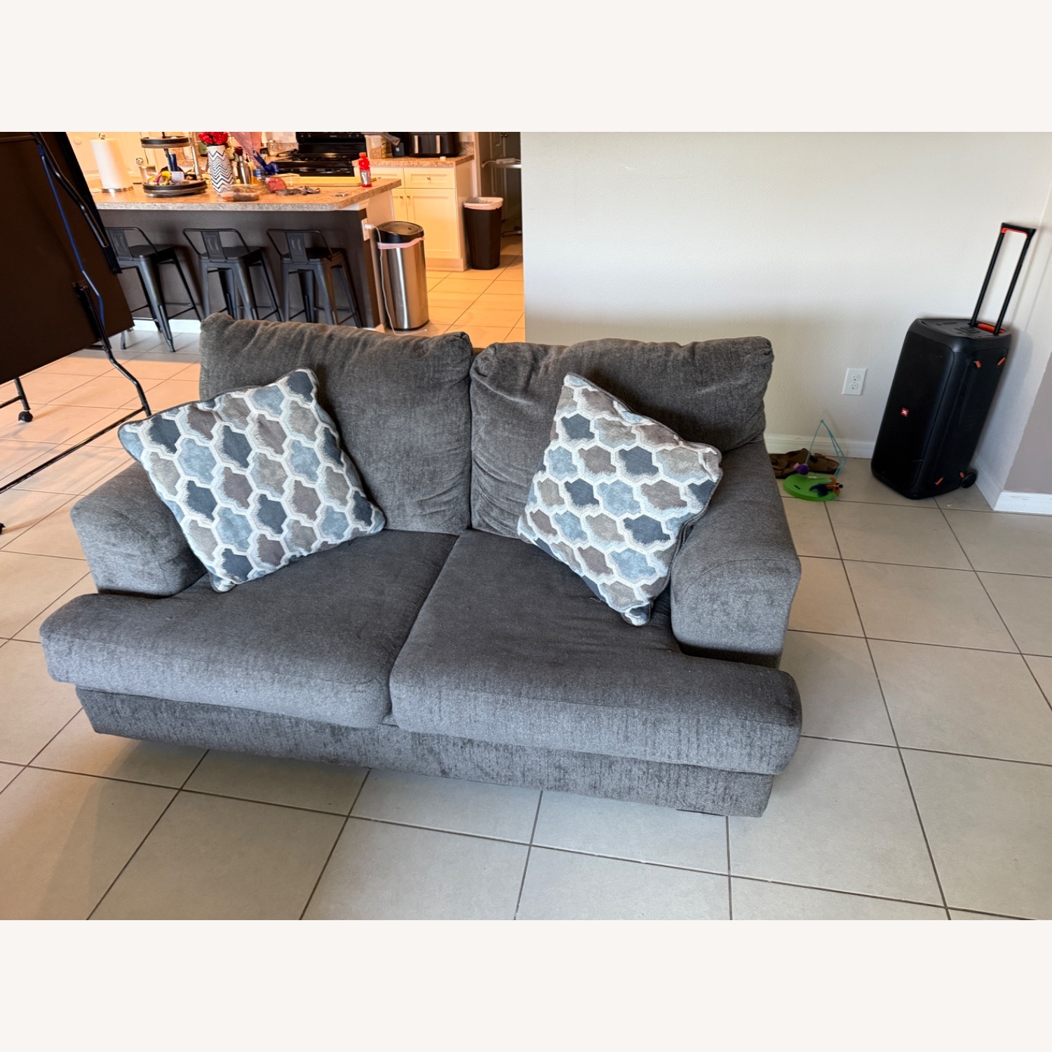Gray Loveseat Sofa - image-1