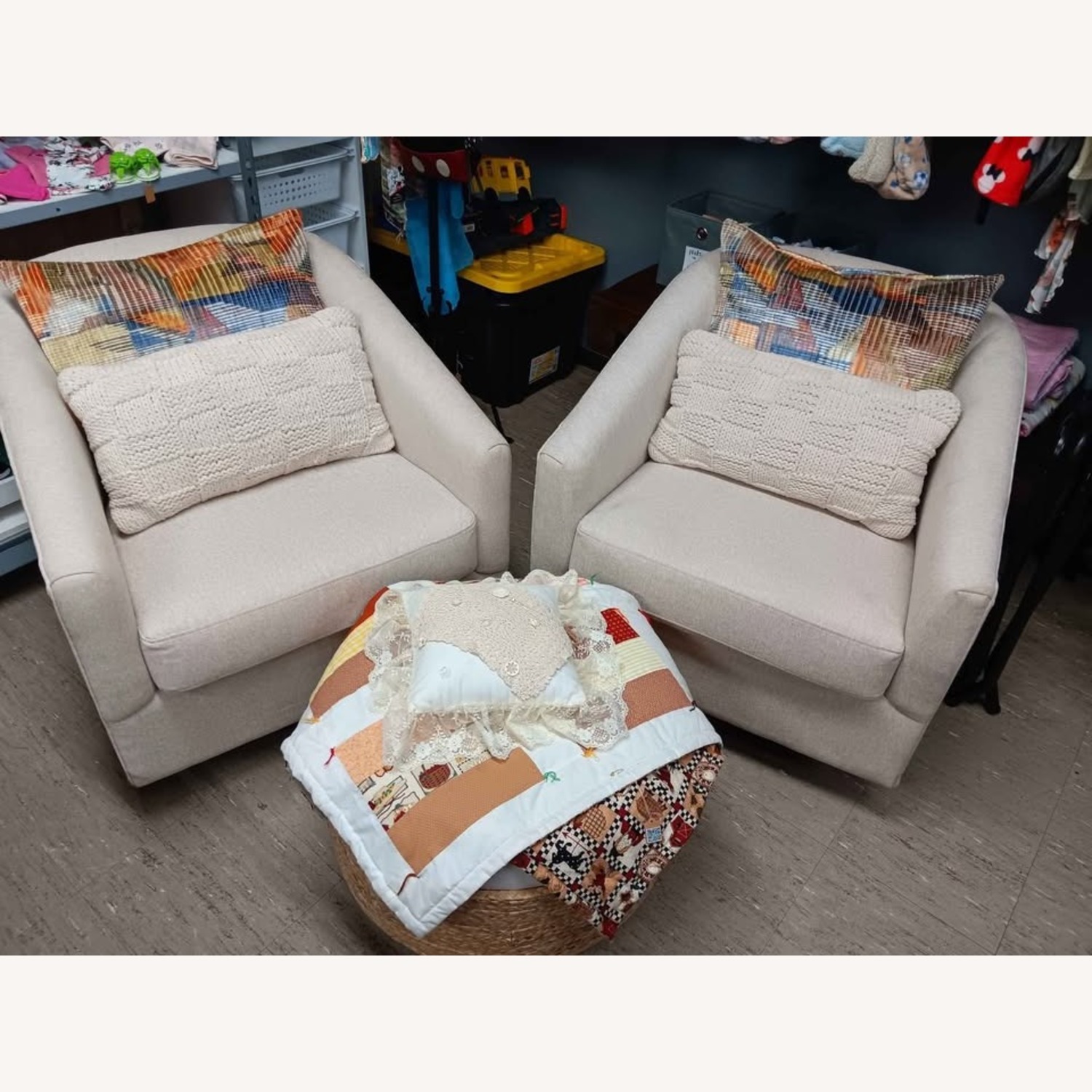 Barrel Swivel Armchairs - image-1