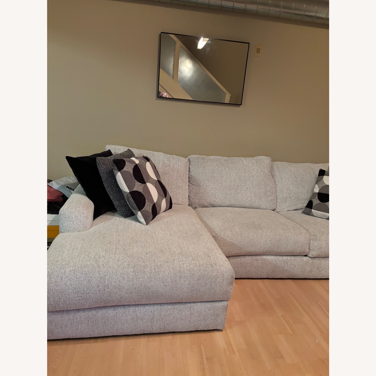 Mason White 123'' 2 Piece Left Arm Facing Chaise Sectional - image-2