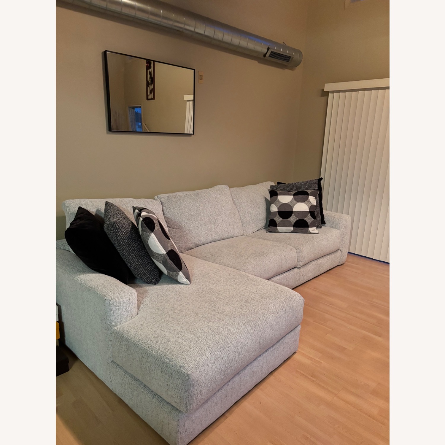 Mason White 123'' 2 Piece Left Arm Facing Chaise Sectional - image-1