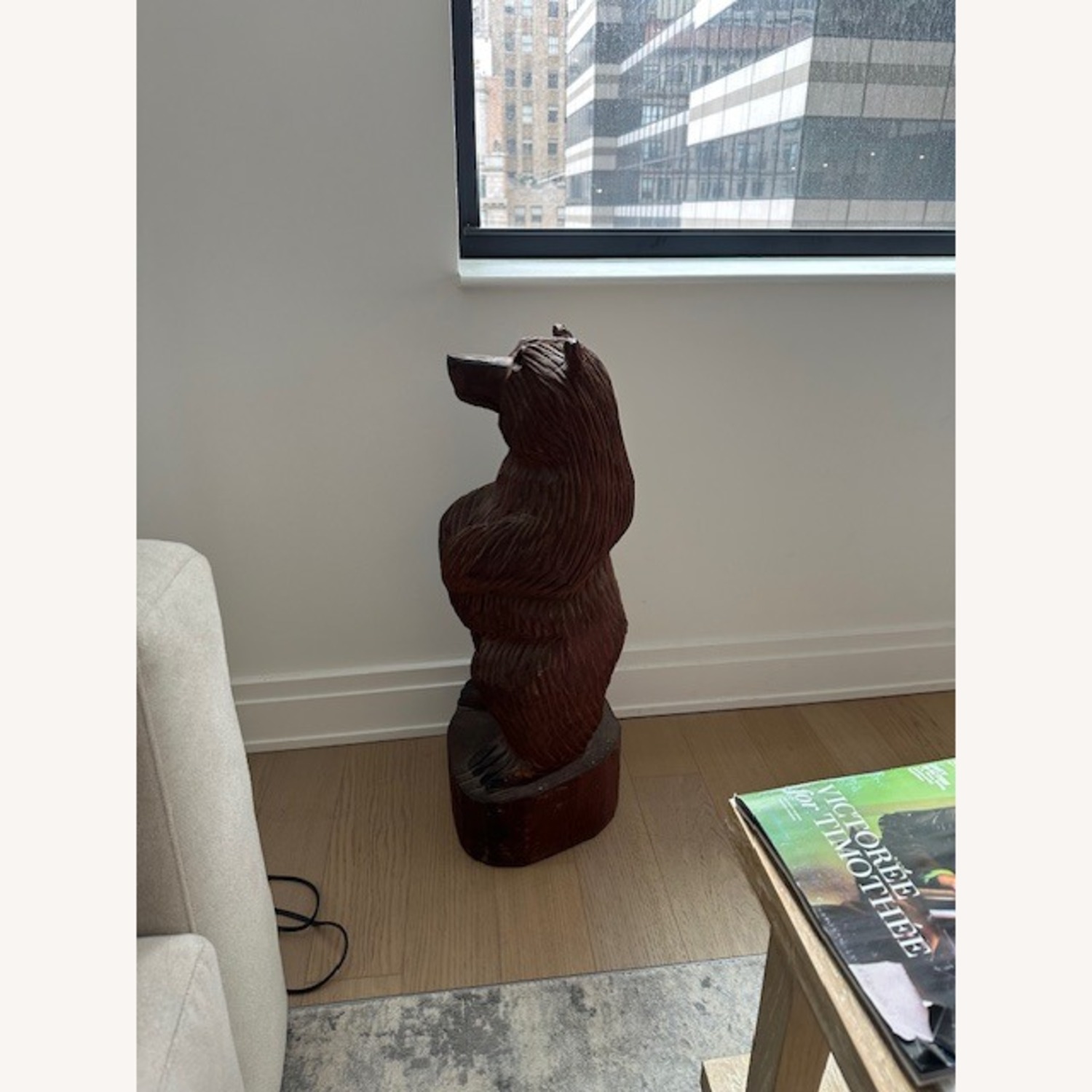 Vintage Carved Wooden Bear - image-2