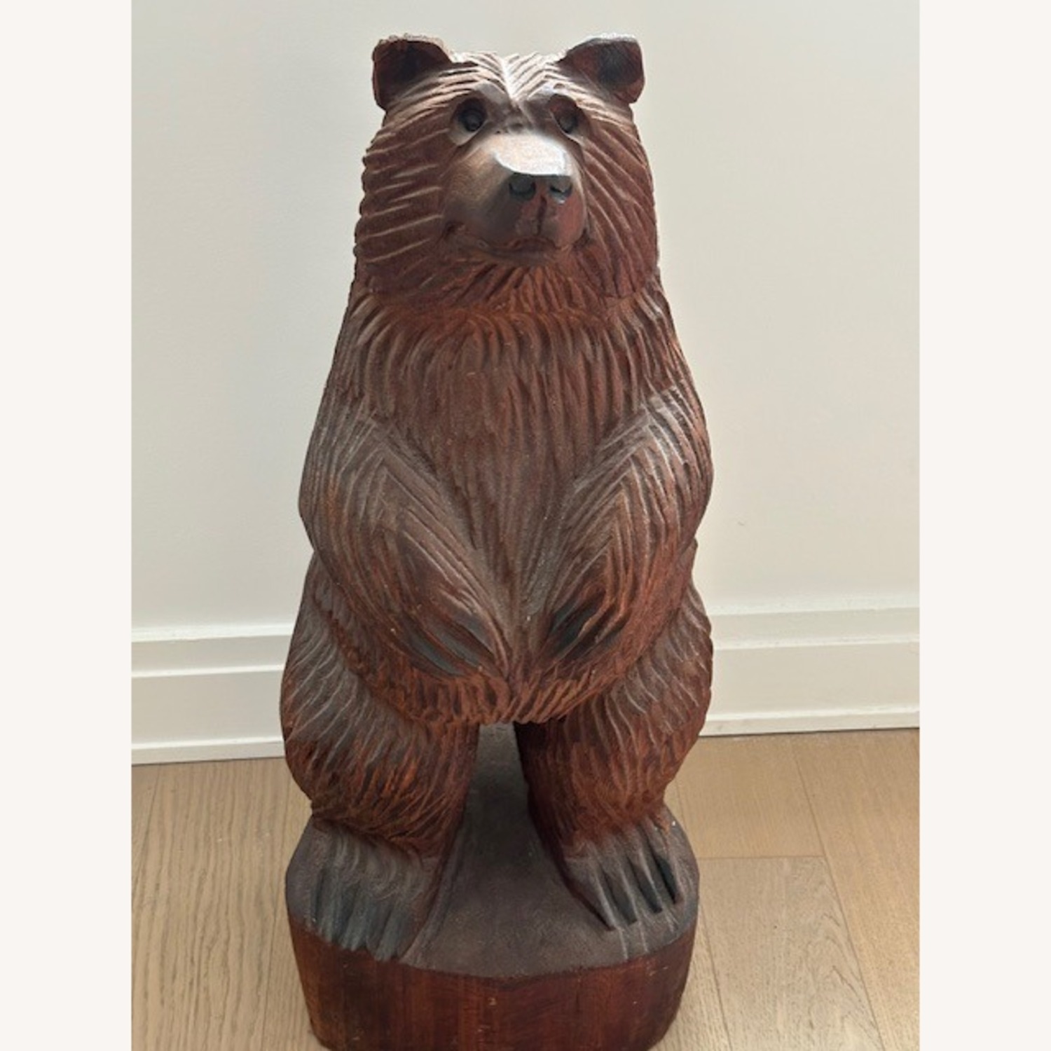 Vintage Carved Wooden Bear - image-1