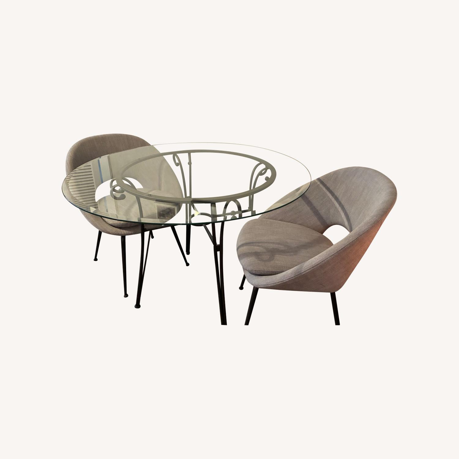 Wrought Iron Glass Dining Table - image-0