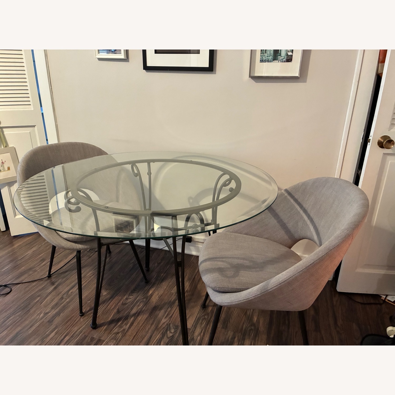 Wrought Iron Glass Dining Table - image-1