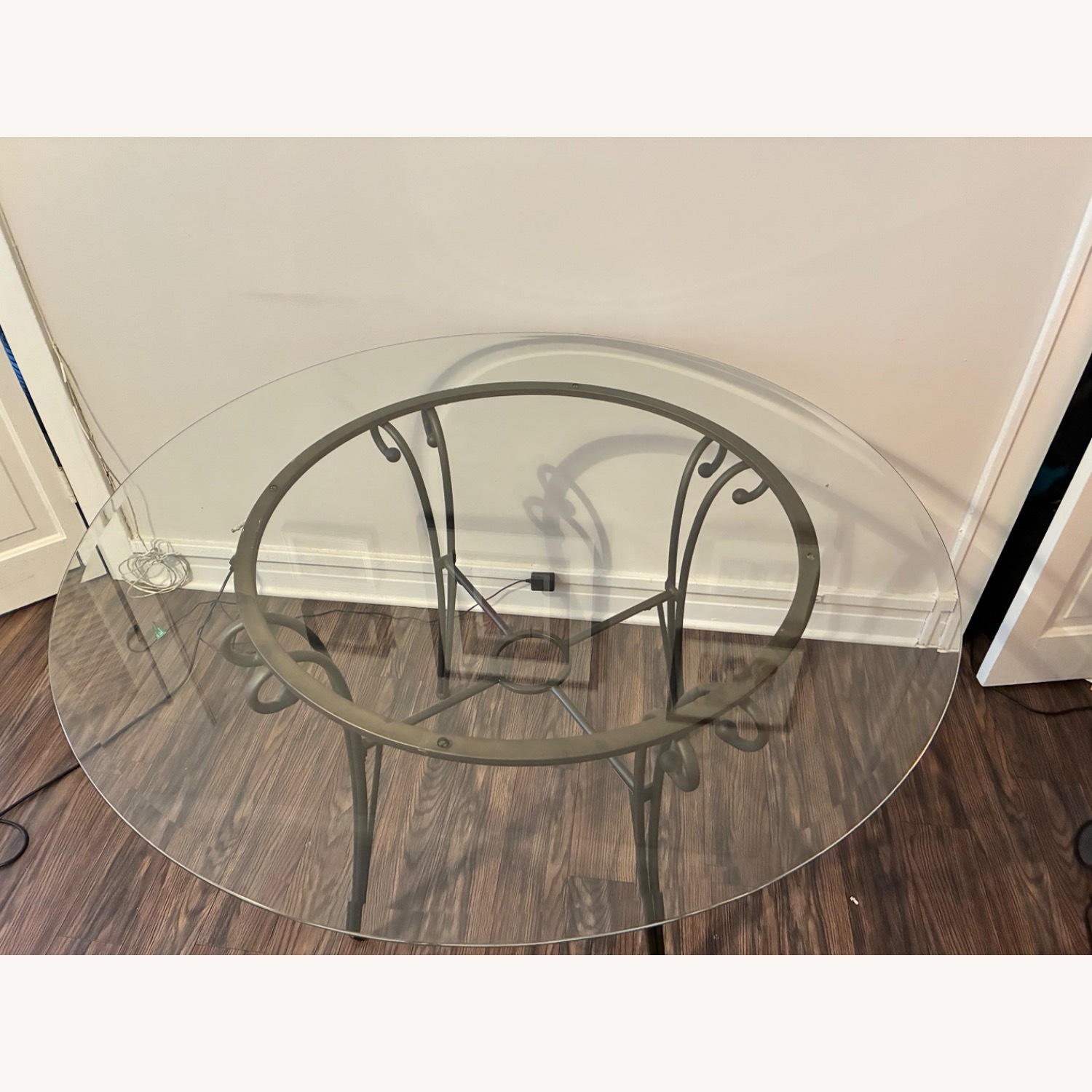 Wrought Iron Glass Dining Table - image-2