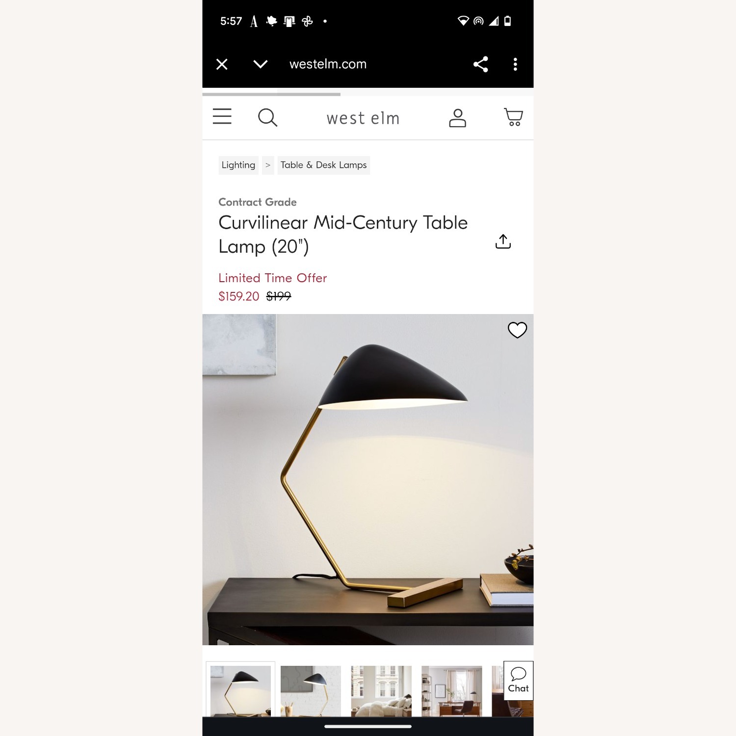 West Elm Canteliver Black Table Lamp - image-1