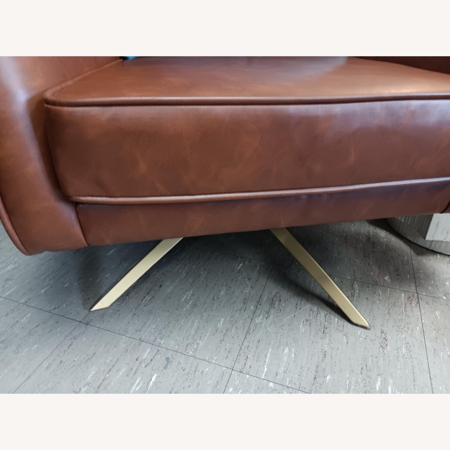 Leather Swivel Accent Chairs - image-1