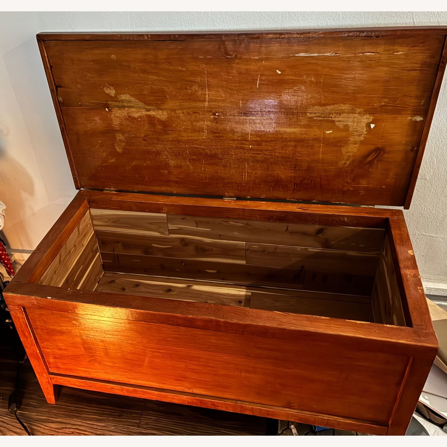 Vintage Solid Cedar Wood Chest - image-2
