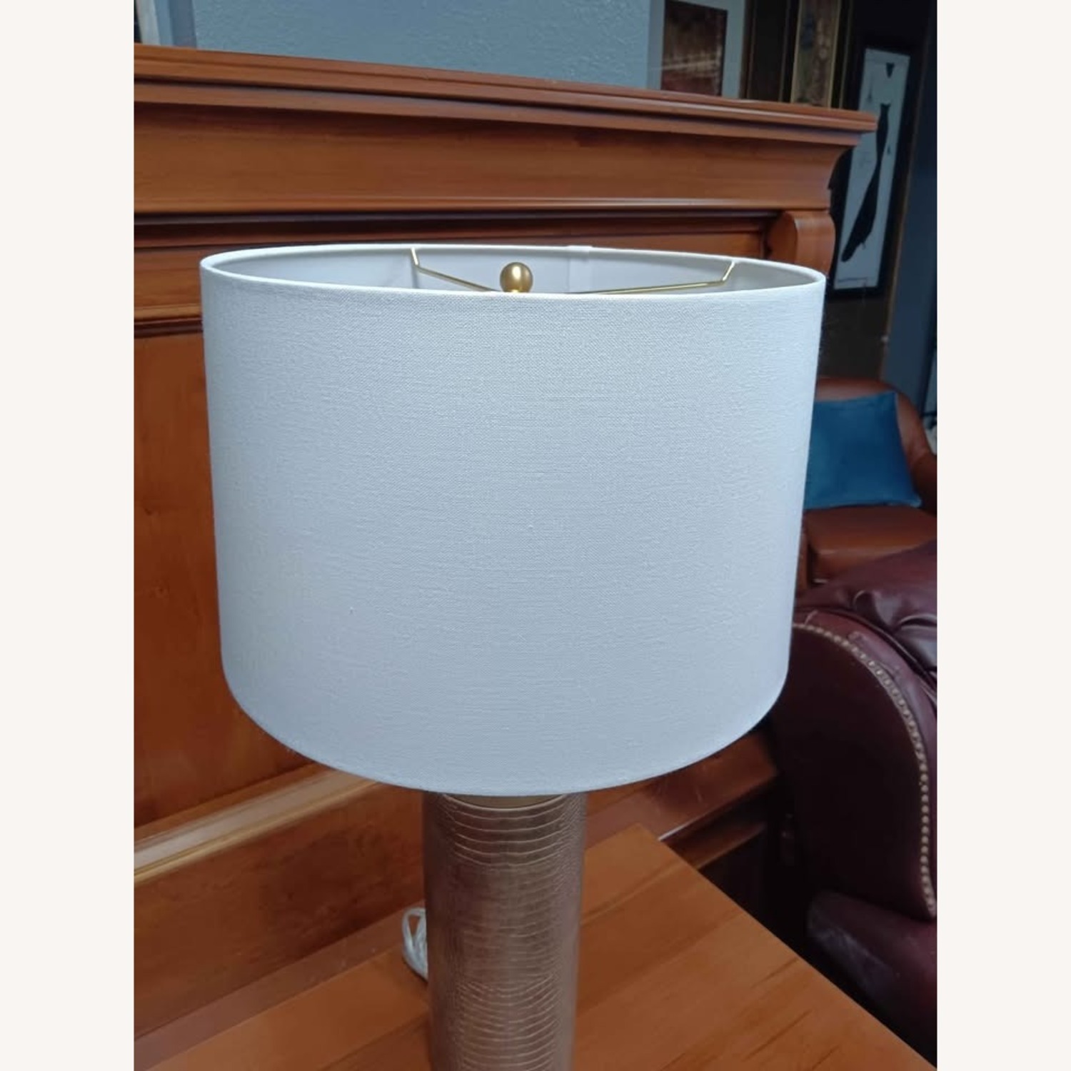 Harlow Shagreen Cylinder Lamp - image-4