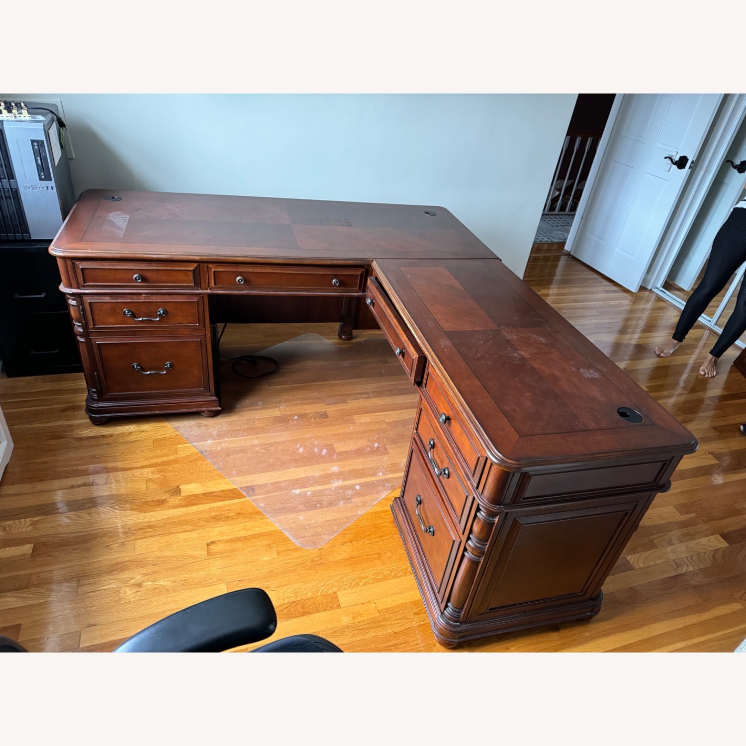 Riverside L Shaped Wooden Desk - image-11