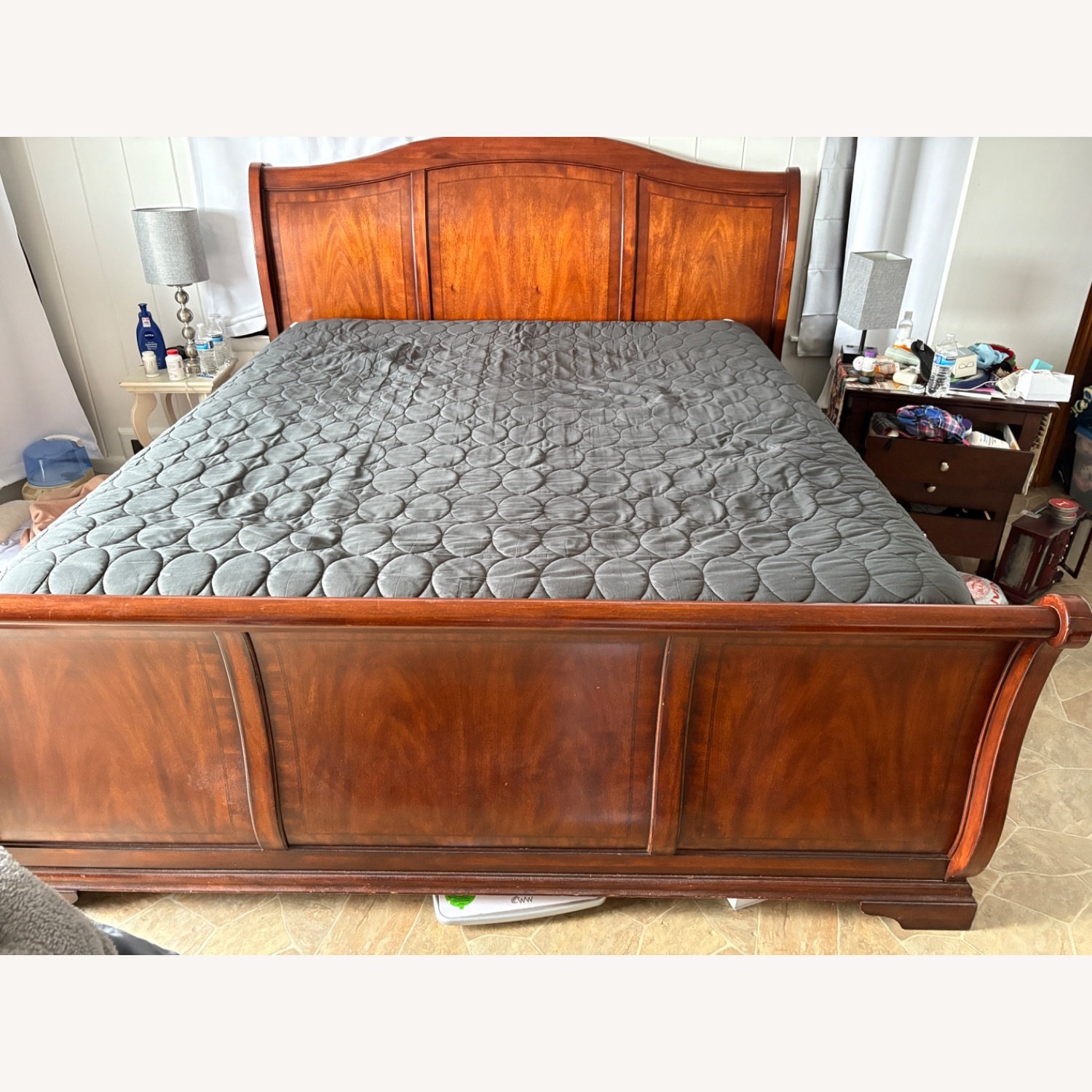 Mahogany California King Sleigh Bed Frame Only - image-6