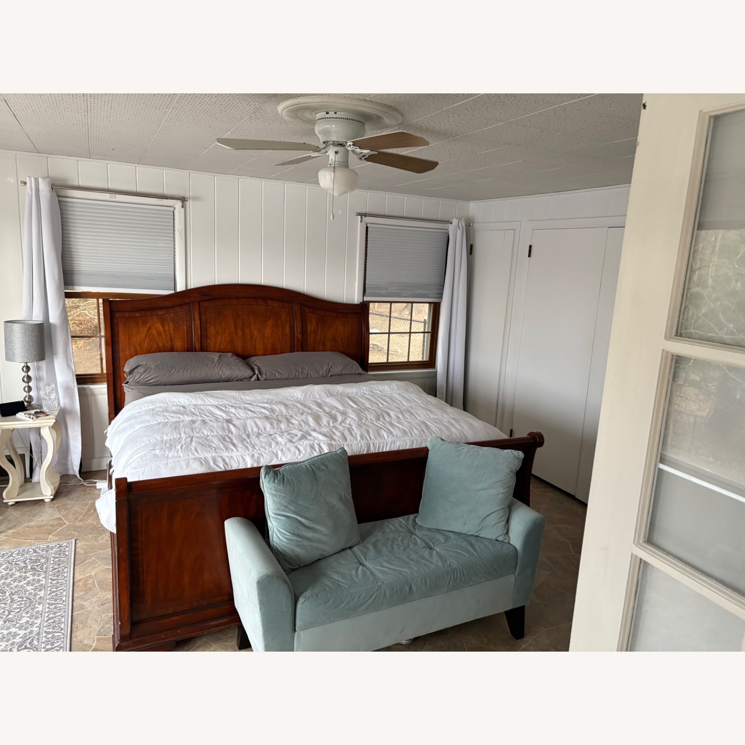 Mahogany California King Sleigh Bed Frame Only - image-1