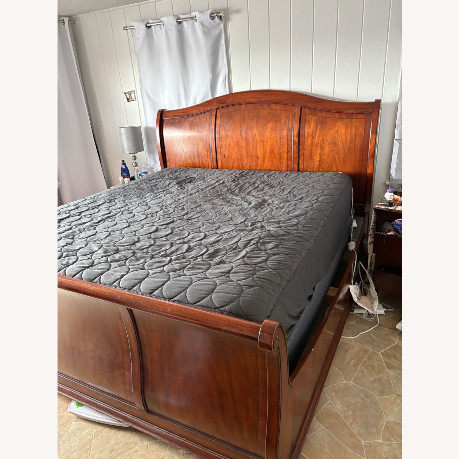 Mahogany California King Sleigh Bed Frame Only - image-4
