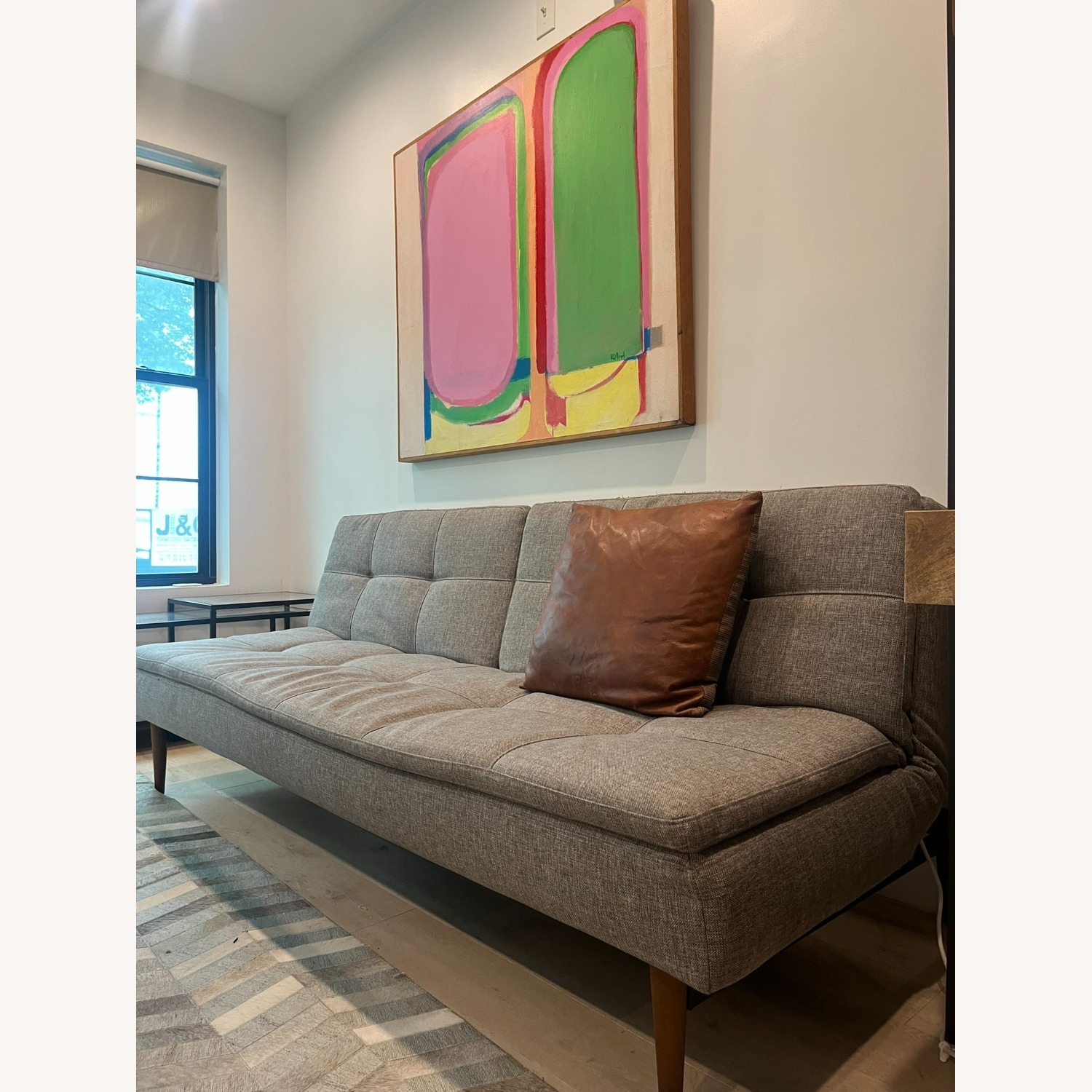 Muuto Scandinavian Design Sofa Bed with Wooden Stand  - image-2