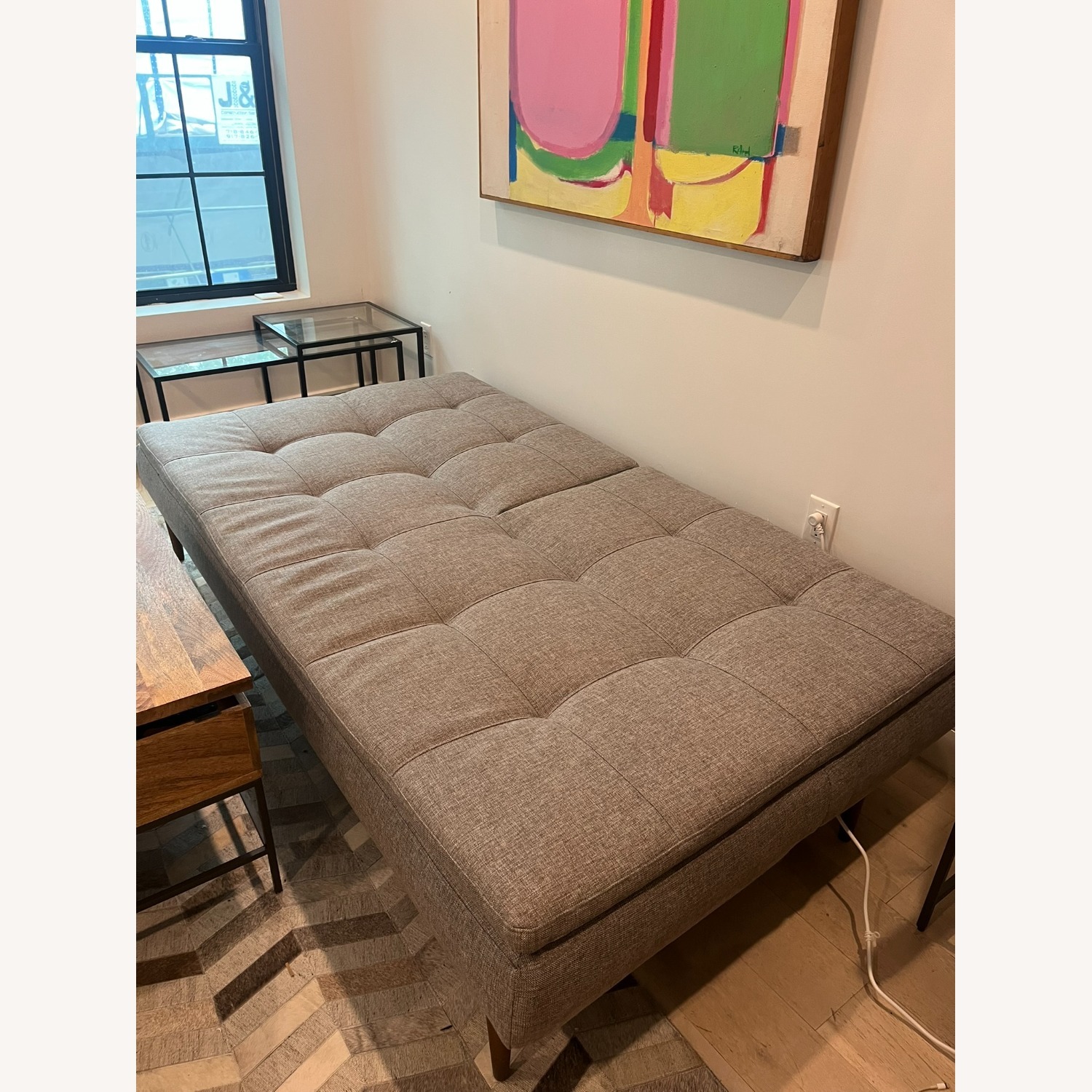 Muuto Scandinavian Design Sofa Bed with Wooden Stand  - image-3